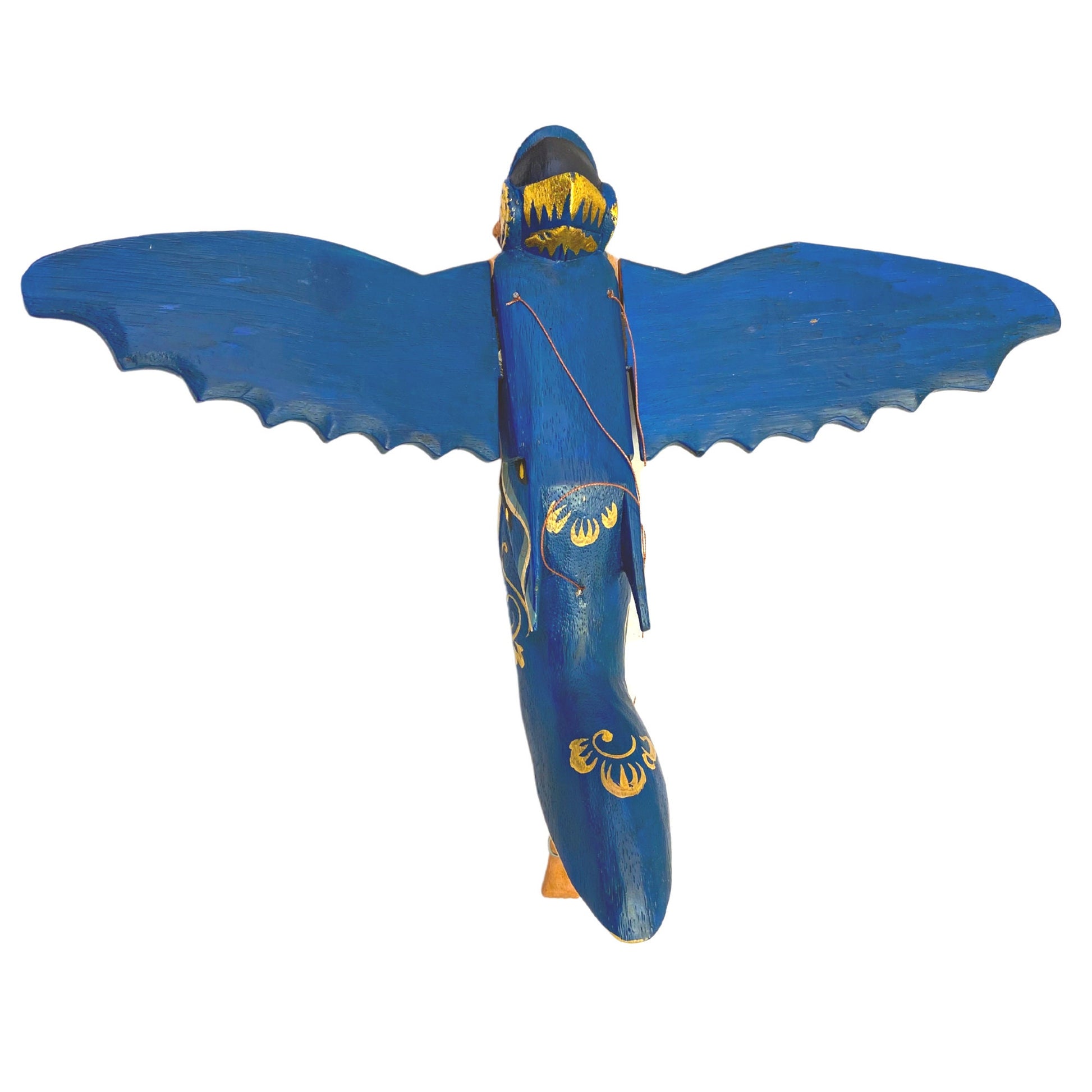 Flying Dewi Sri Fertility Goddess Mobile Crib Guardian Spiritchaser Hand Carved Wood Balinese Folk Art wood carving  Indonesian art Teal - Acadia World Traders