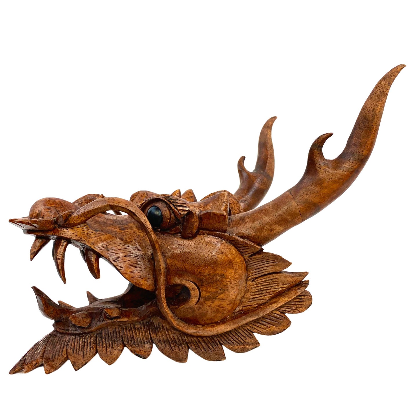 Horned Dragon Cosmic Naga Mask Hand Mask Wall art hand carved Suar wood Bali Art Asian style Decor