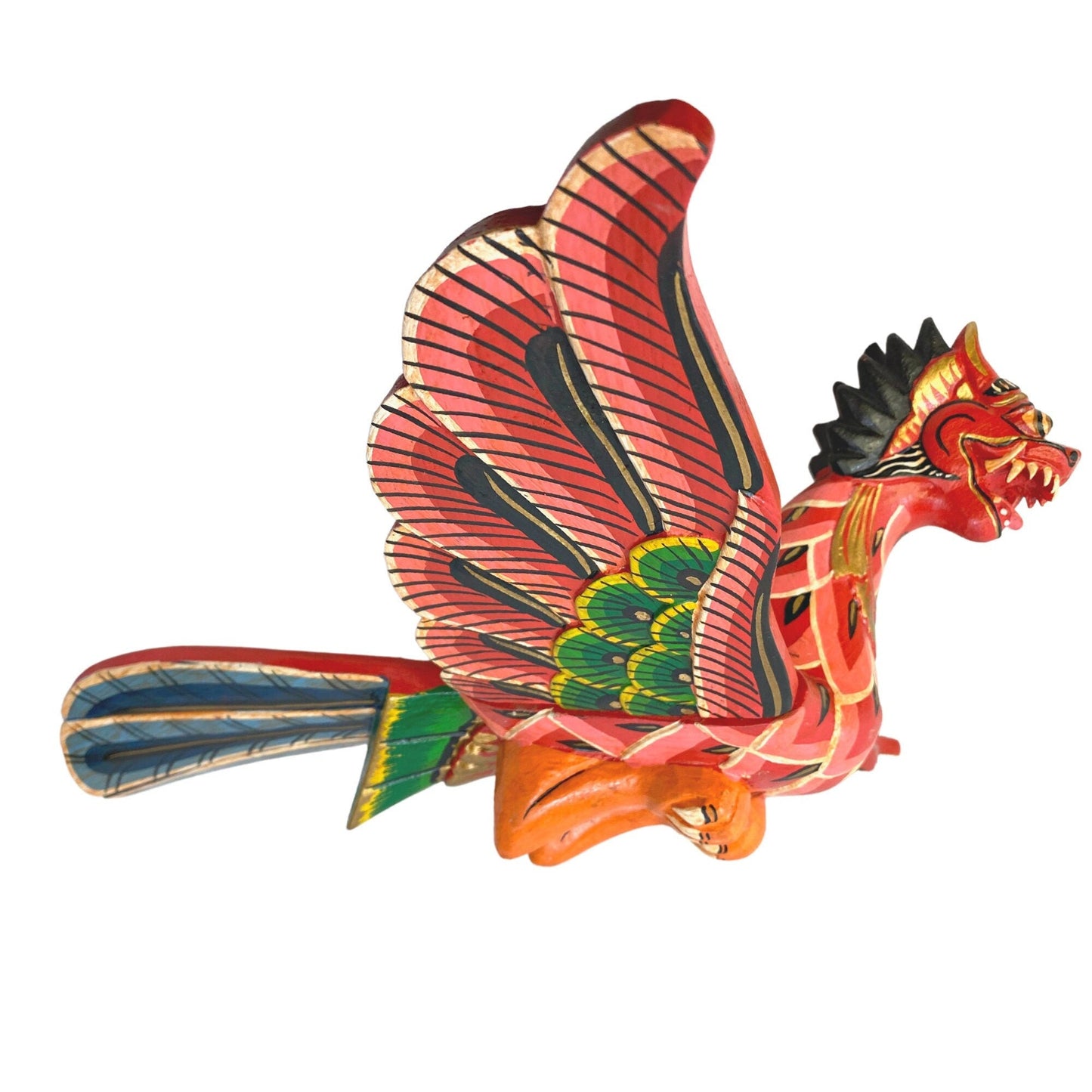 Balinese Flying Singa Mobile Lion Spiritchaser Garuda Demon Chaser Guardian Hand Carved Wood Carving Bali Folk Art
