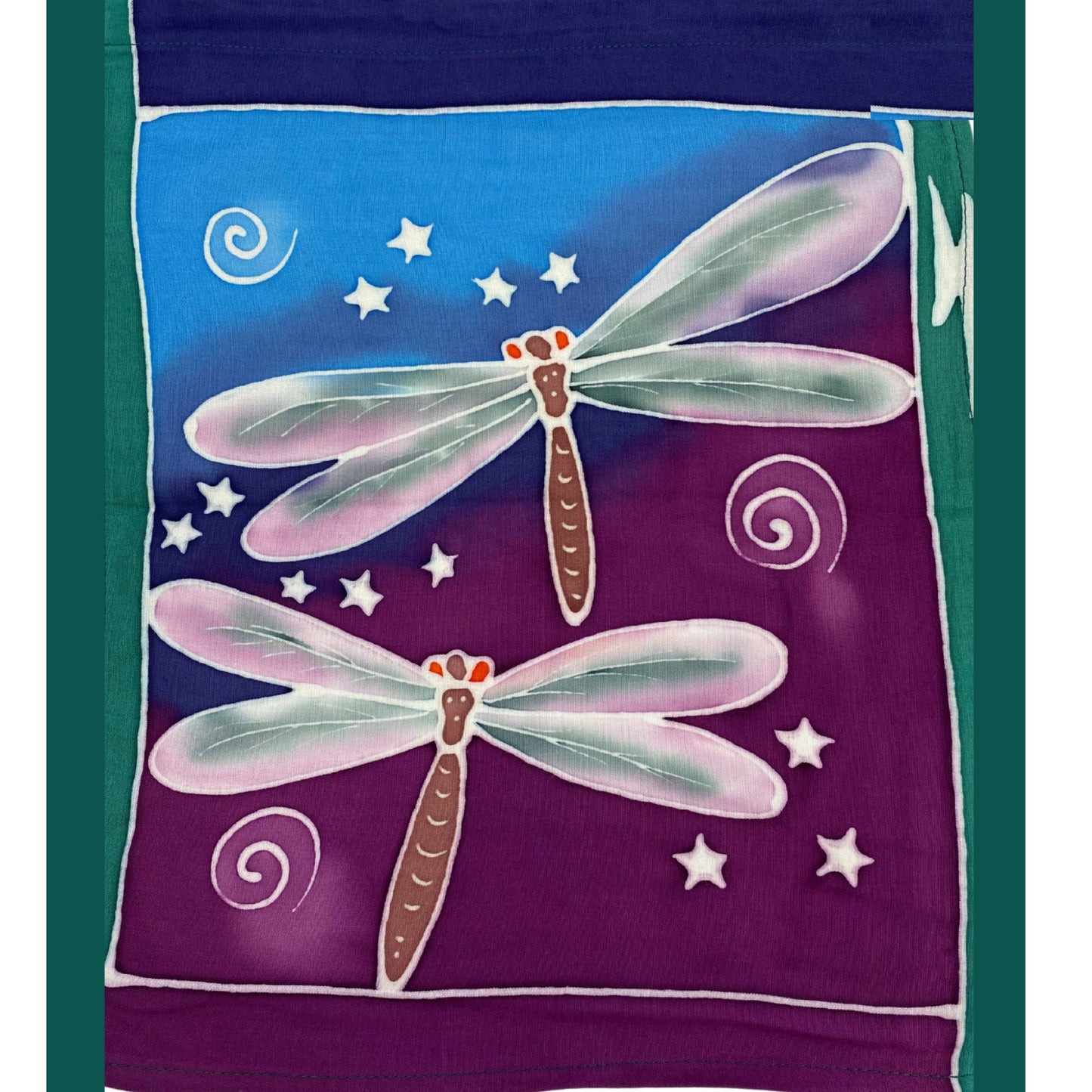 Great Outdoors Mountains Sun Moon Dragonfly Fish Moon Prayer Flag Wall Art Bali Handmade hand painted Batik Boho Garden & Home Decor