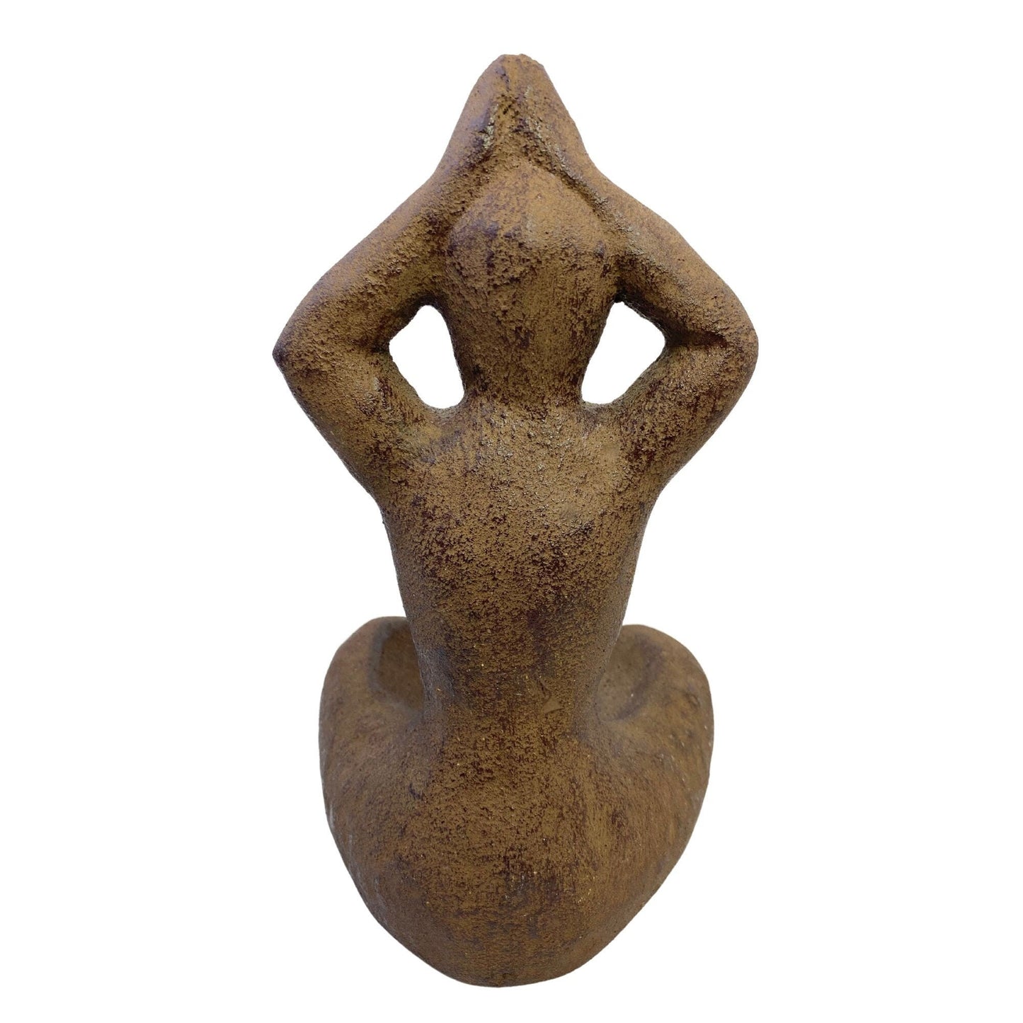 Gaia Goddess Garden Statue For Offerings Incense Smudge Dish Cast Lava Stone Bali Garden Art - Acadia World Traders