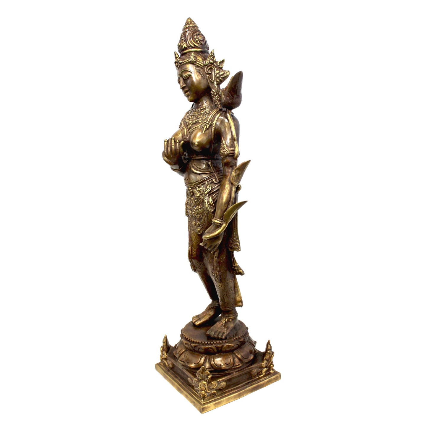 Dewi Tara Buddhist Goddess of Compassion Bodhisattva in Mahayana Buddhism Statue Lost wax cast Bronze Sculpture Handmade Bali Indonesia