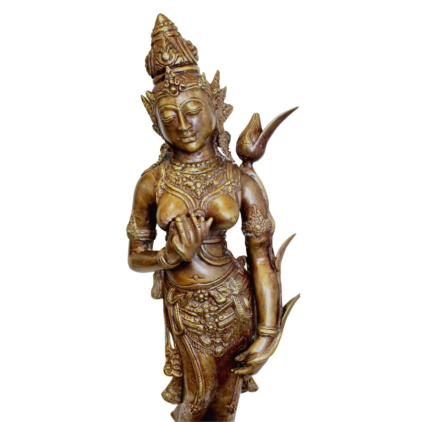Dewi Tara Buddhist Goddess of Compassion Bodhisattva in Mahayana Buddhism Statue Lost wax cast Bronze Sculpture Handmade Bali Indonesia