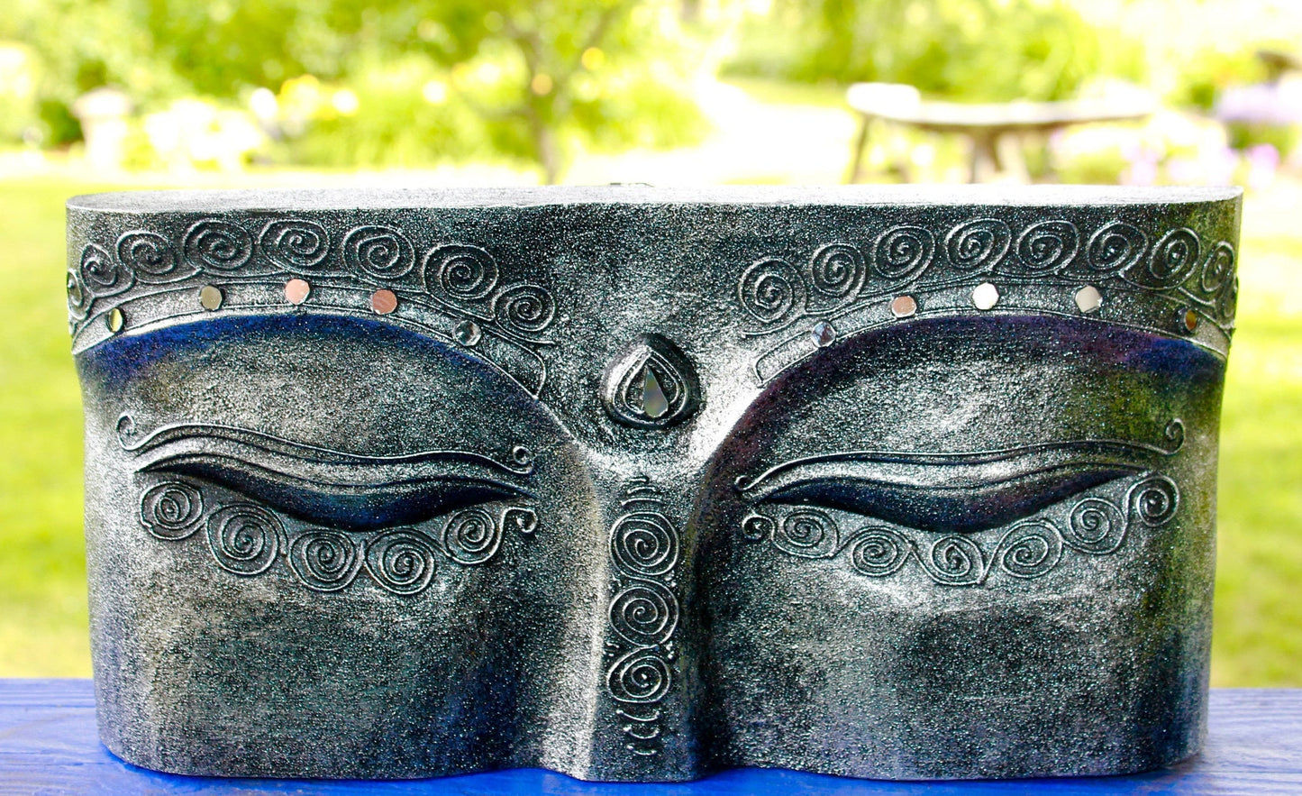 Wise Eyes of Buddha Hand Carved Wall Art Sculpture - Acadia World Traders