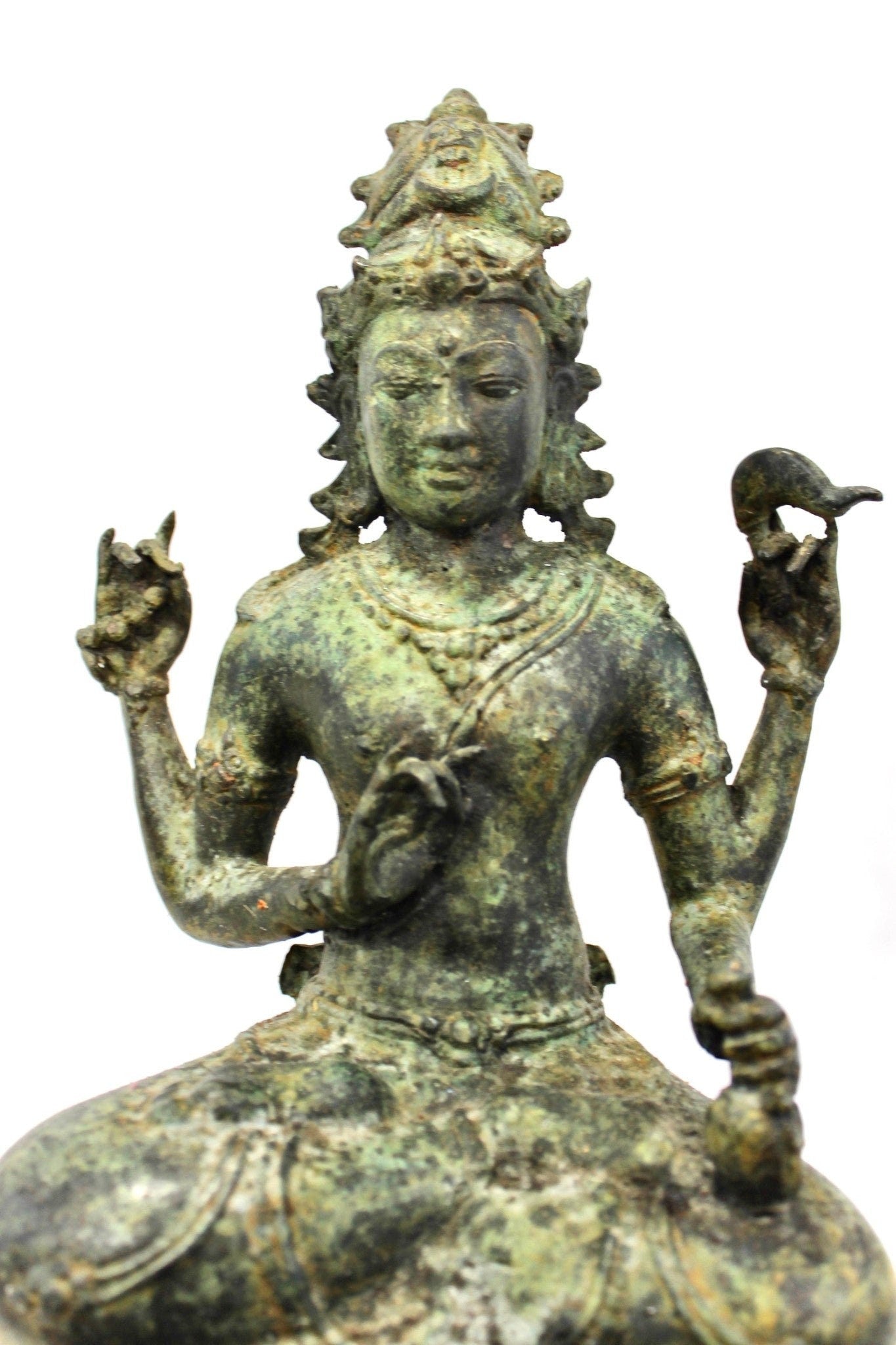 Vintage Shiva Sculpture Seated Lotus Base Bali Hindu art Lost Wax Cast Statue