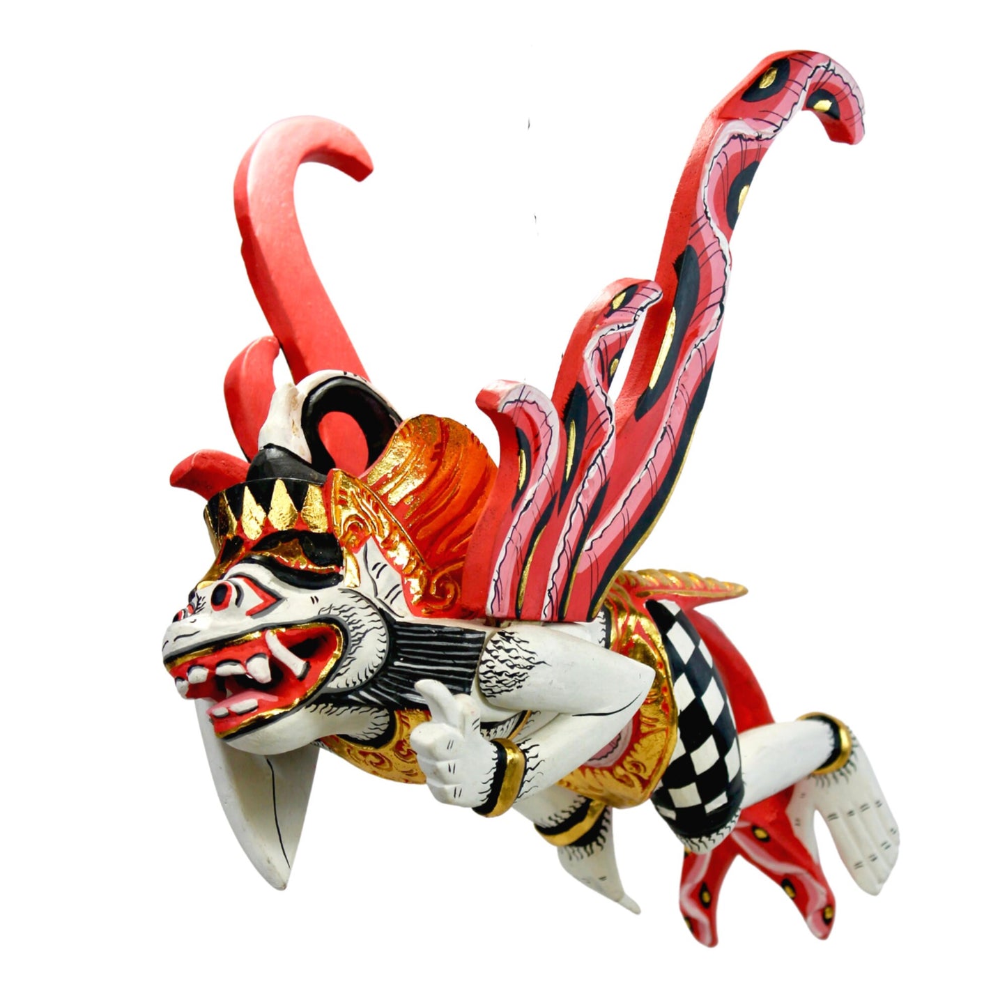 Winged Hanuman Mobile Flying Monkey Spiritchaser Balinese Carved wood Art