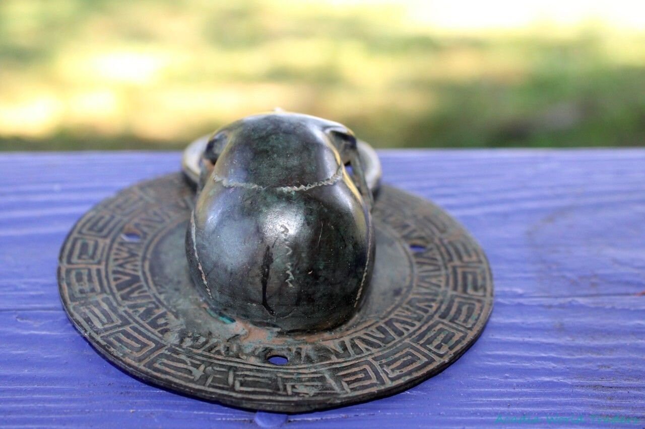 Vintage Gothic Skull Door Knocker Handle Verdigris Cast Bronze Balinese Art - Acadia World Traders