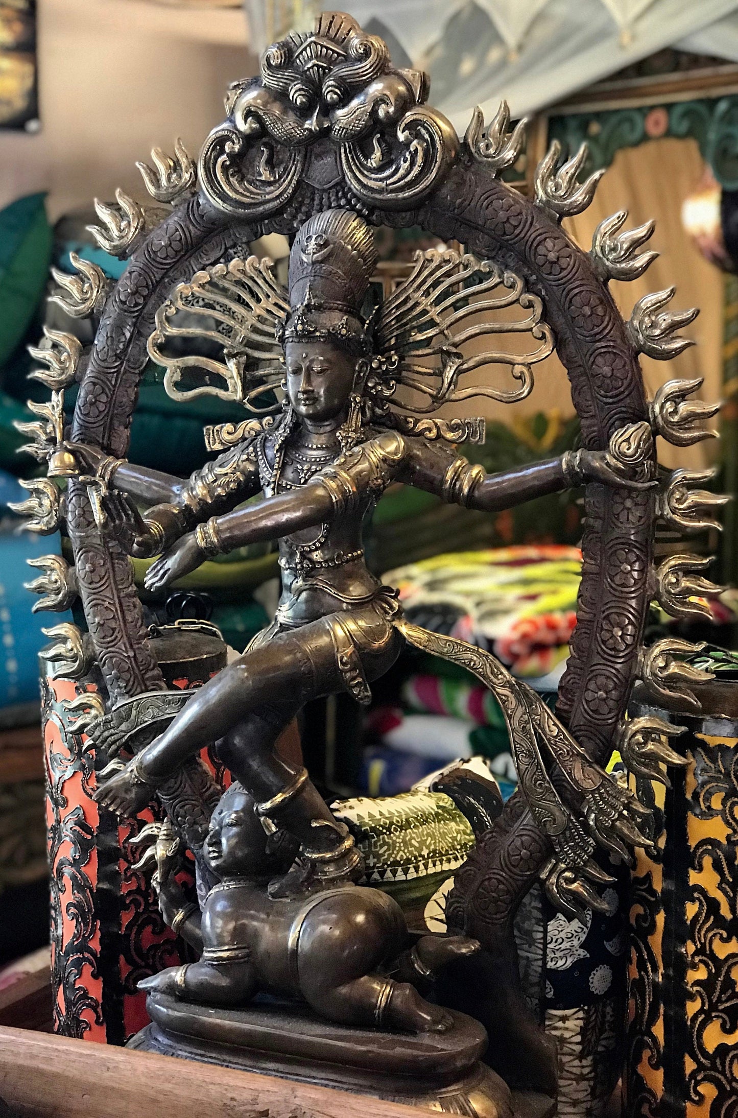 Shiva Nataraja Sculpture Lord of Dance Statue Dancing Shiva Murti Balinese Hindu art Lost Handmade wax cast solid Bronze 3 ft tall - Acadia World Traders
