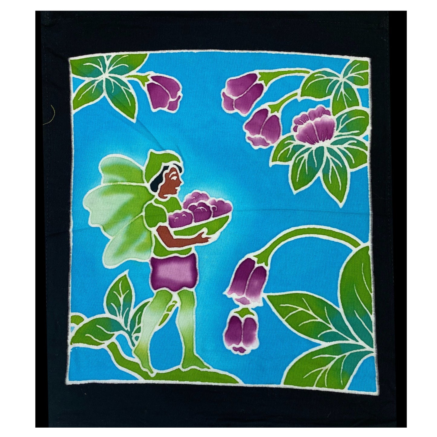 Handmade Batik Fairy Garden Prayer Flags: Boho Wall Hanging