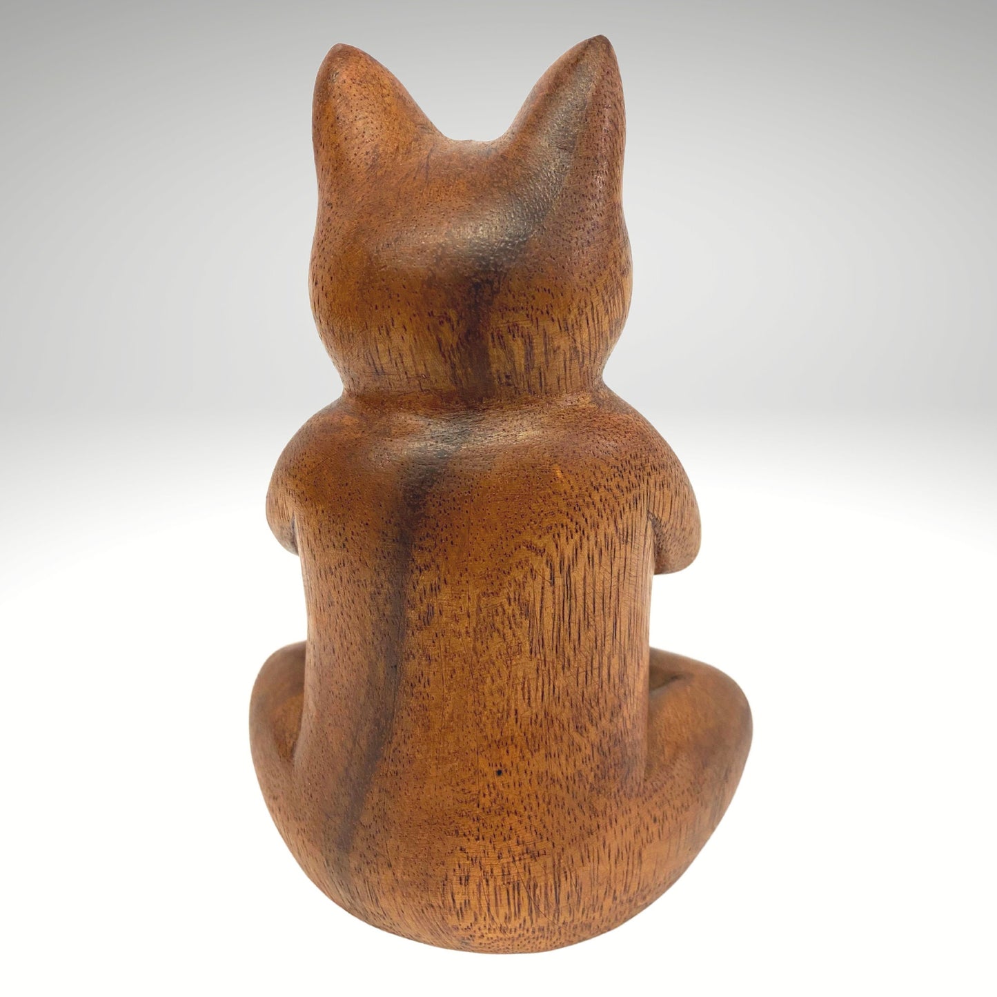 Namaste Buddha Cat Statue Lotus Yoga Pose Asana Wood Carving Sculpture Hand Carved Balinese Art - Acadia World Traders