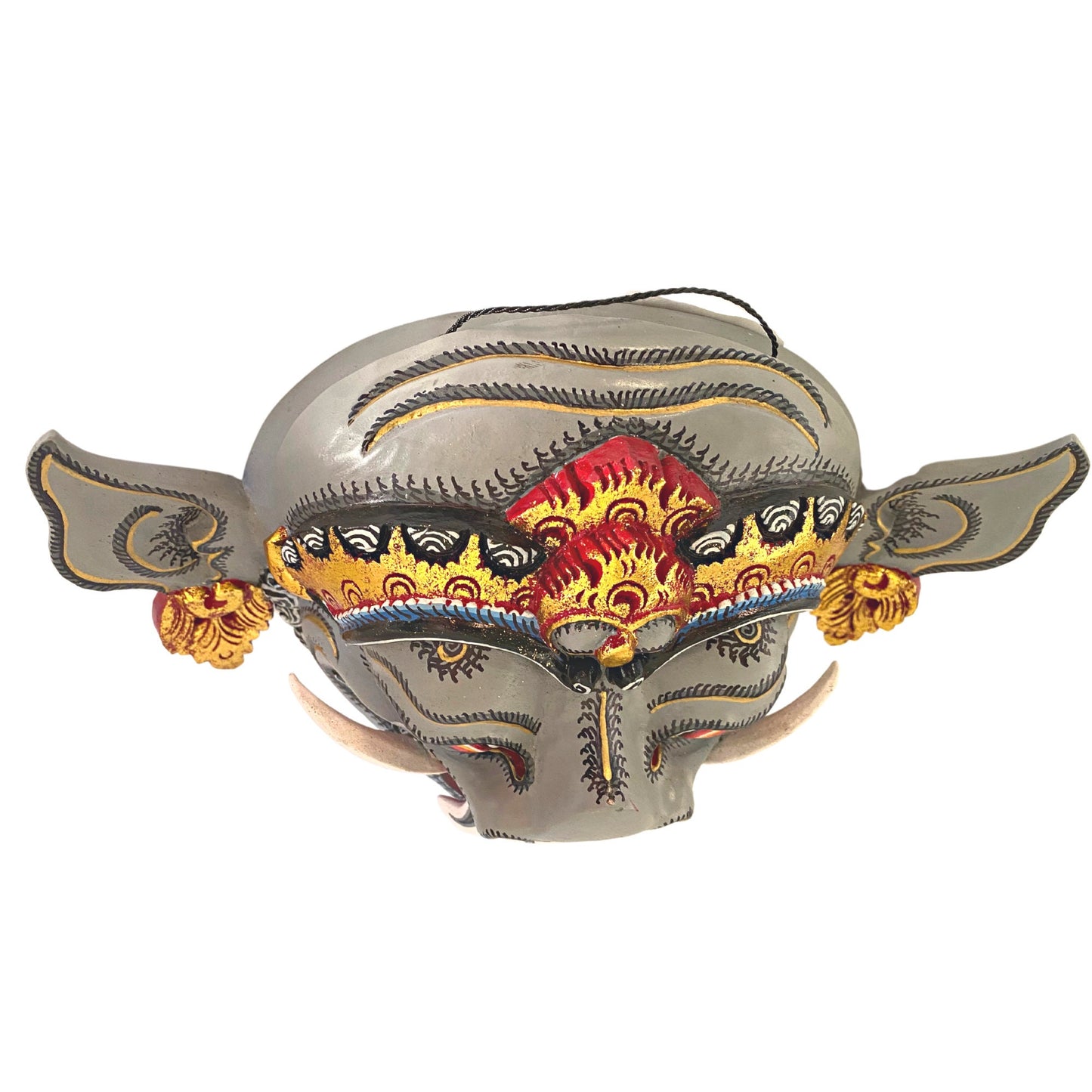 Barong Bangkal Pig Mask Boar Demon Topeng Authentic Balinese Dance mask Hand Carved Polychrome Wood Carving Wall Bali Folk Art ooak