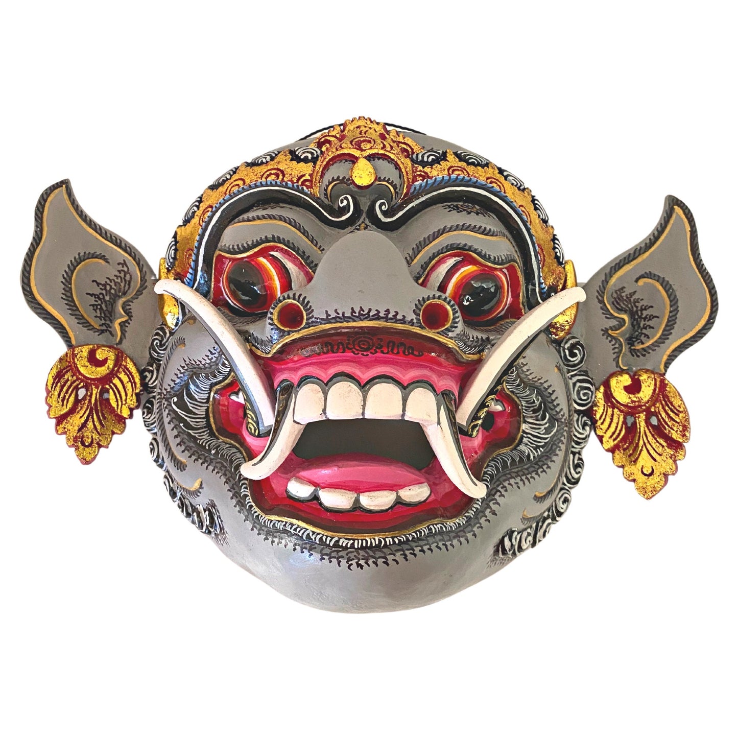 Barong Bangkal Pig Mask Boar Demon Topeng Authentic Balinese Dance mask Hand Carved Polychrome Wood Carving Wall Bali Folk Art ooak
