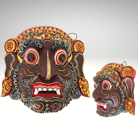 Balinese Mask Ravana Rakshasa Evil King Demon Hindu Bali Drama Mask Indonesian Folk Art Hand Carved Wood Carving OOAK