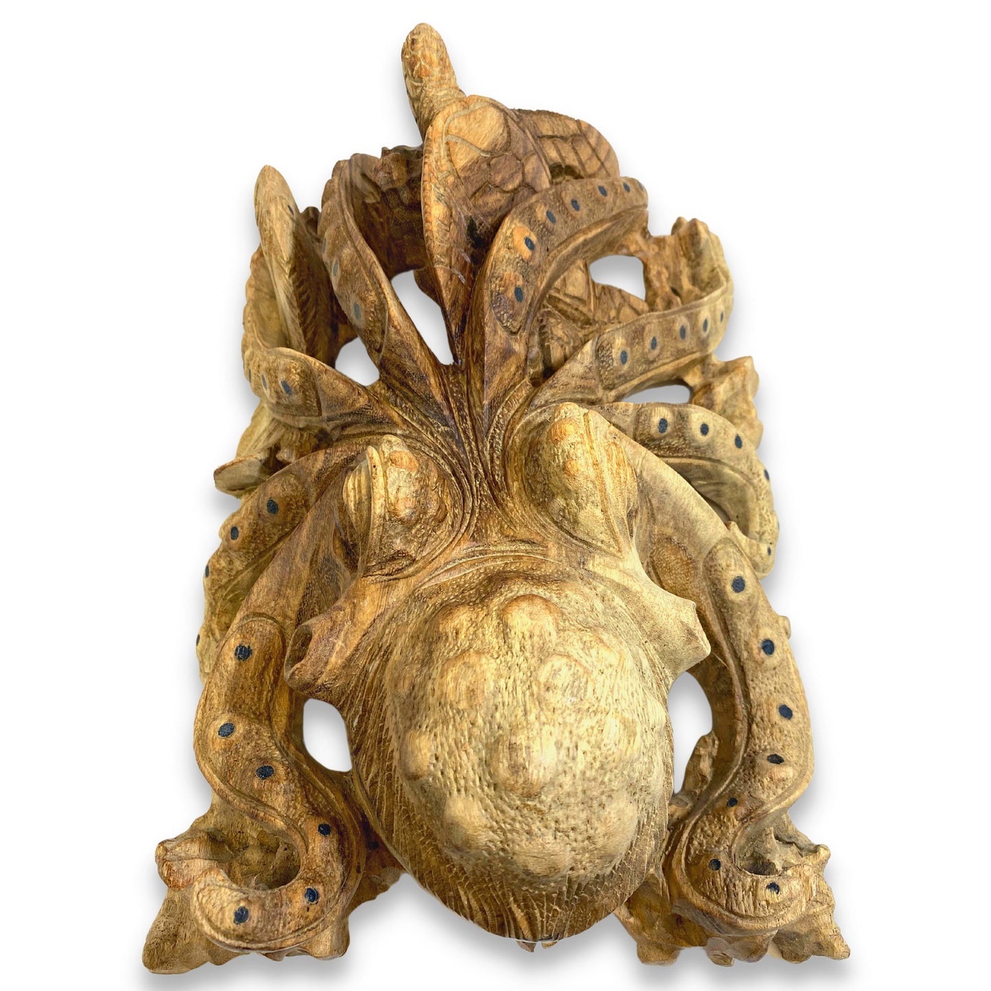 Octopus Marinelife Wood carving Sea Turtle Fish Cellapod Kraken Sculpture Hand Carved Statue Balinese Art Sea life Nautical Beach decor