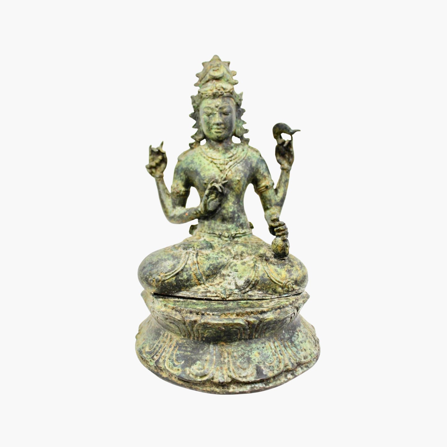 Vintage Shiva Sculpture Seated Lotus Base Bali Hindu art Lost Wax Cast Statue