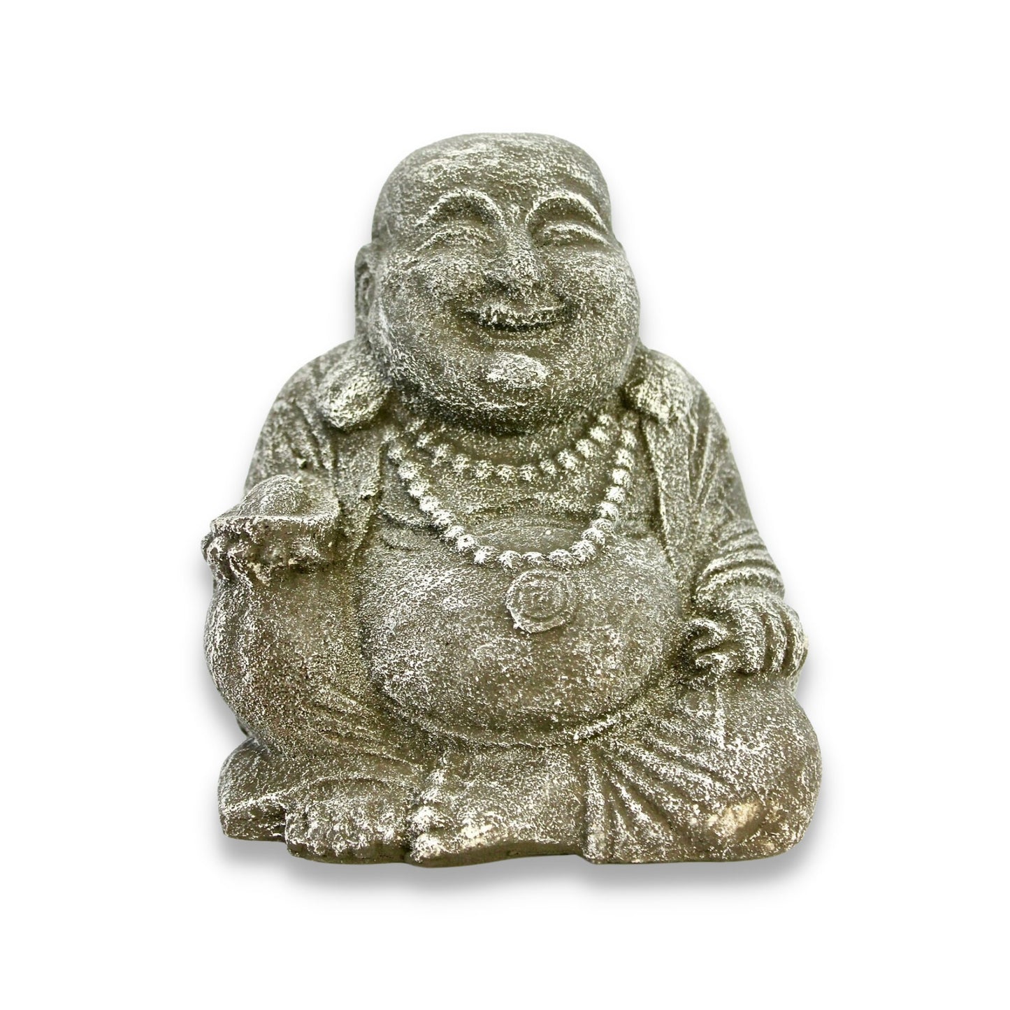 Hotei Prosperity Buddha Garden Statue Handmade cast lava stone Bali Yard Art