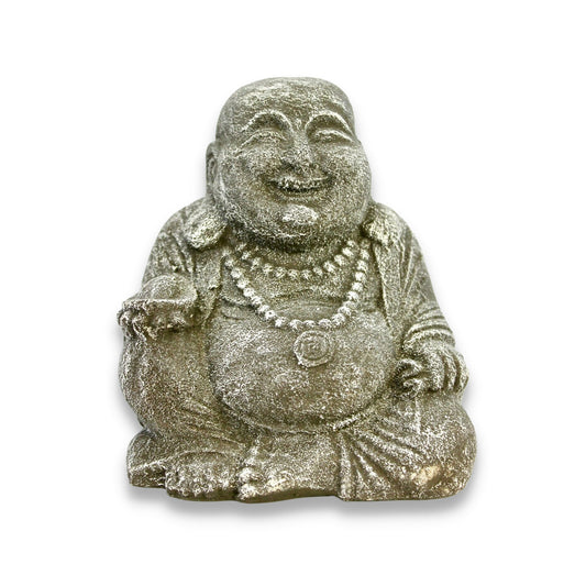 Hotei Prosperity Buddha  Garden Statue Handmade cast lava stone Bali Yard Art