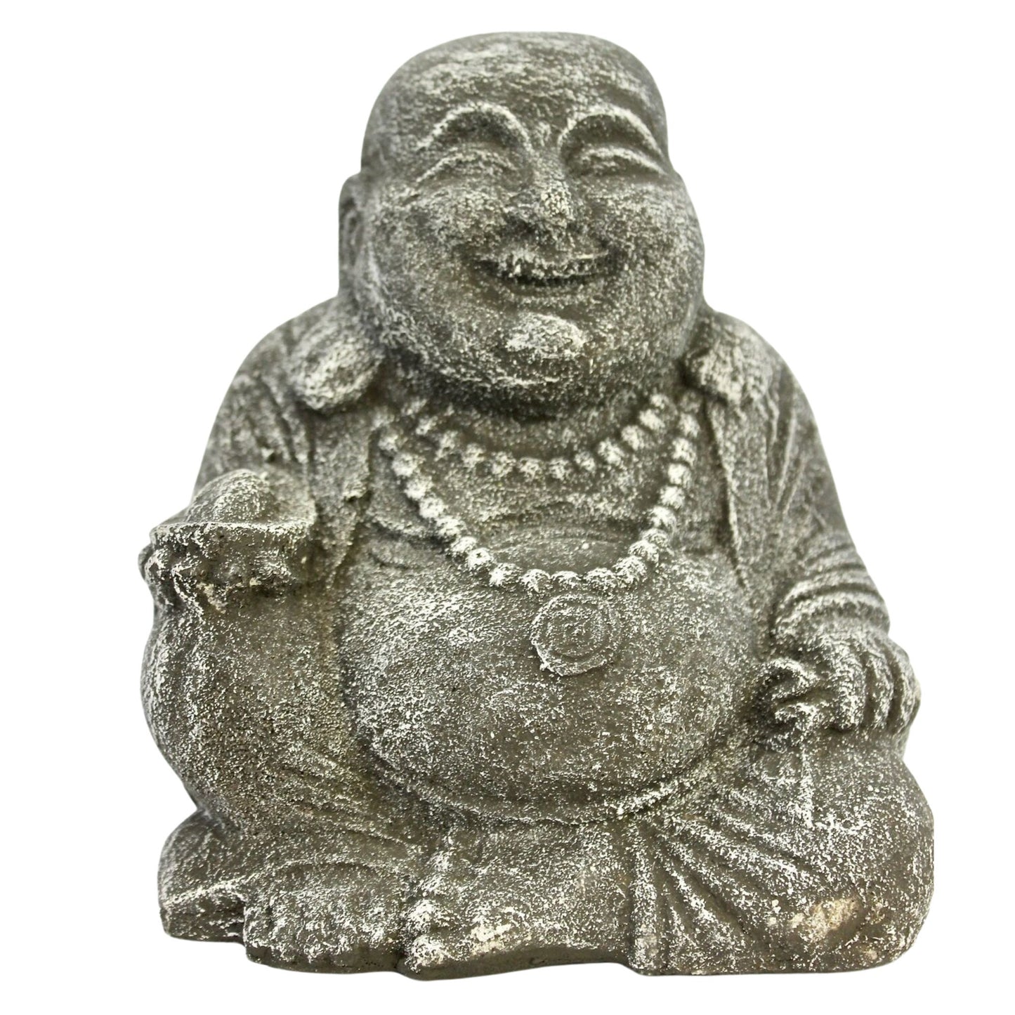 Hotei Prosperity Buddha Garden Statue Handmade cast lava stone Bali Yard Art