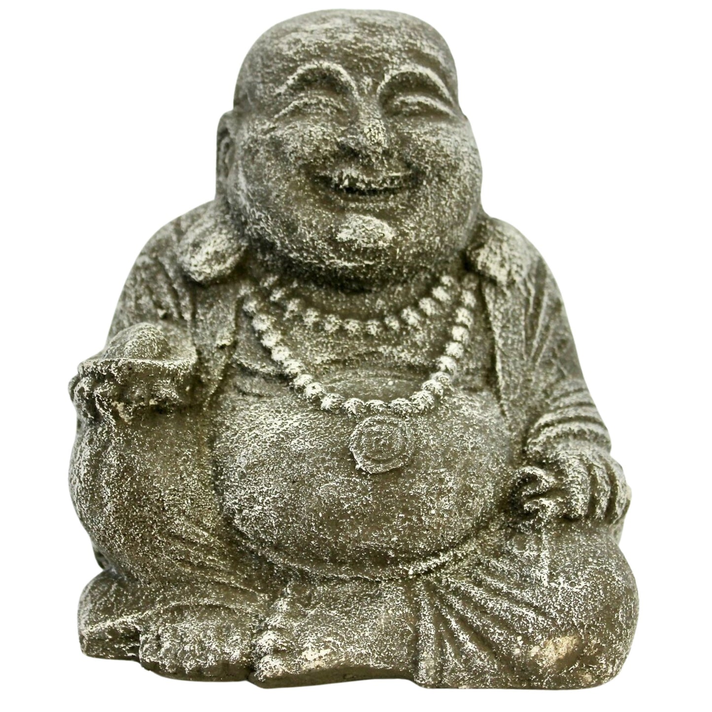 Hotei Prosperity Buddha Garden Statue Handmade cast lava stone Bali Yard Art