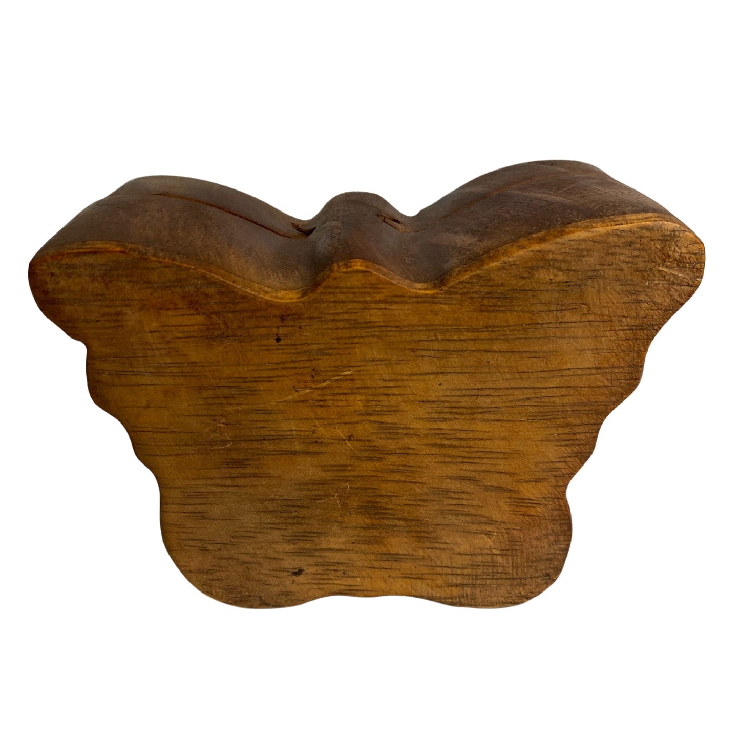 Hand Carved Butterfly Secret Puzzle Box: Wood Trinket Stash Box