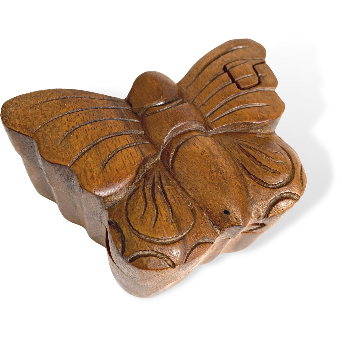 Butterfly Secret Puzzle Box Trinket Box Stash Box Jewelry Gift Box Hand Carved Wood Stocking stuffer