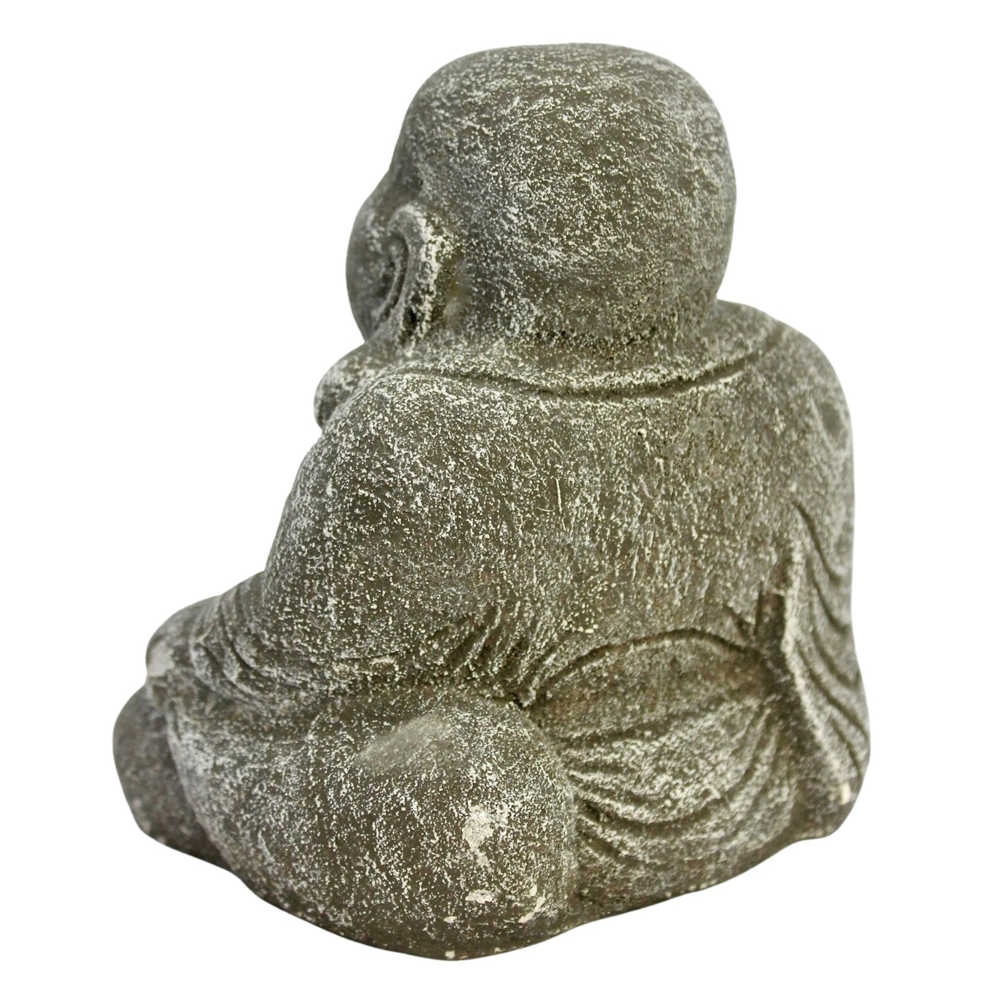 Hotei Prosperity Buddha Garden Statue Handmade cast lava stone Bali Yard Art