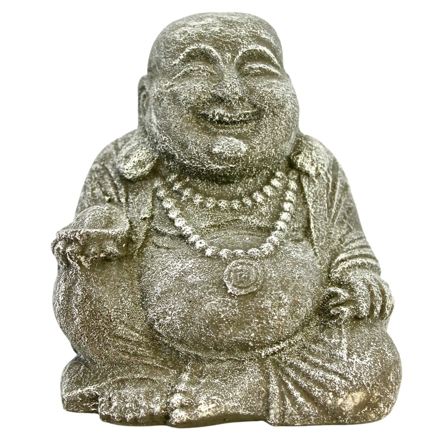 Hotei Prosperity Buddha Garden Statue Handmade cast lava stone Bali Yard Art
