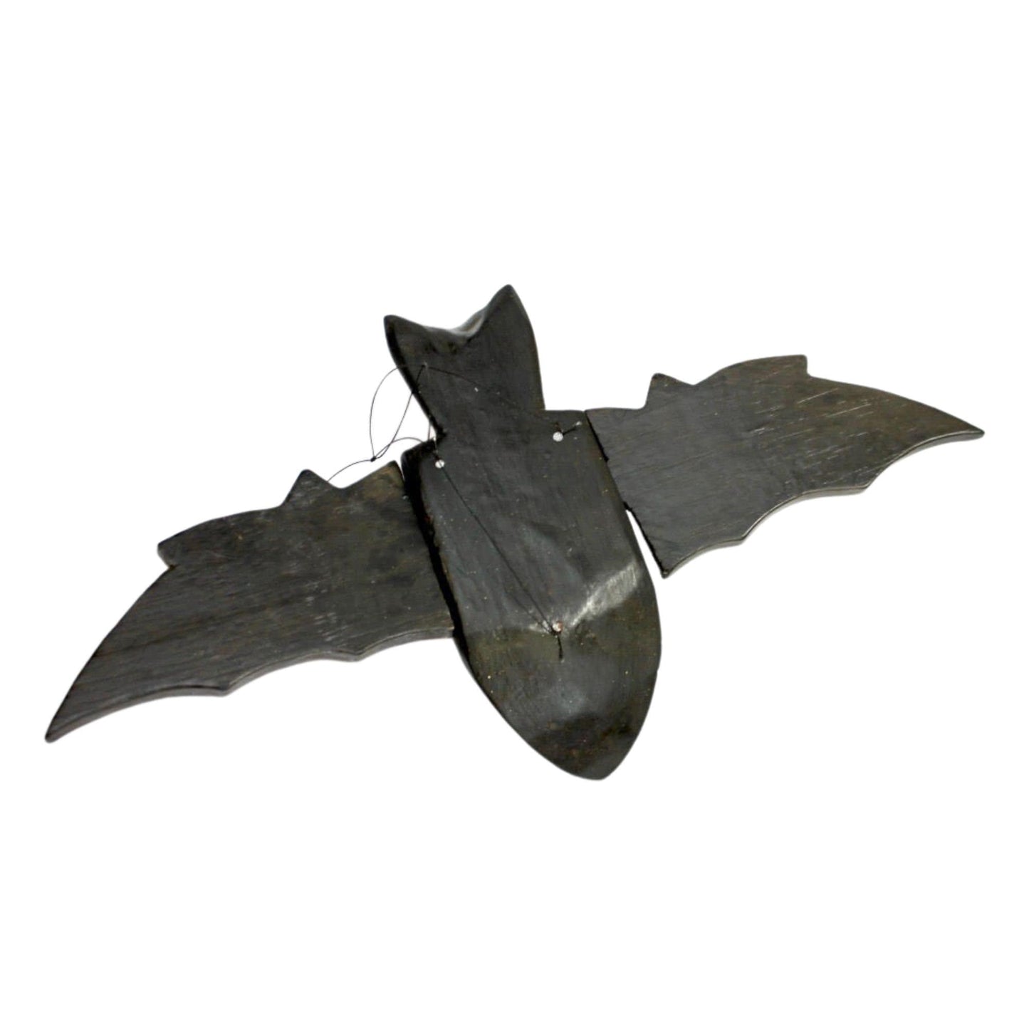 flying Black Bat Mobile Balinese Spirit Chaser hand carved wood Bali Art - Acadia World Traders