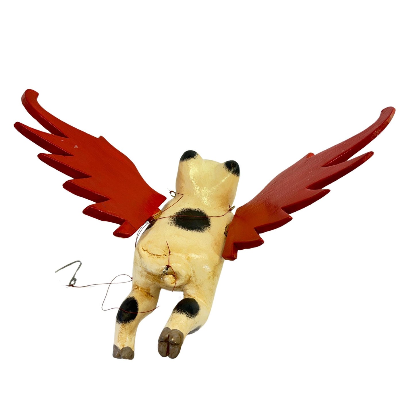Balinese FLYING Pig Mobile Winged Crib Guardian Spirit chaser Hand Carved Wood Carving Bali Art