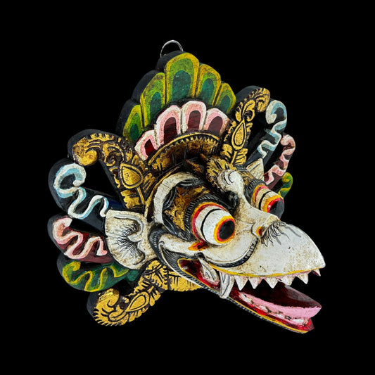 Balinese Garuda Mythical Hindu Eagle Mask Protector Hand Wall Decor Carved Wood Carving Bali Folk  Art Indonesian - Acadia World Traders