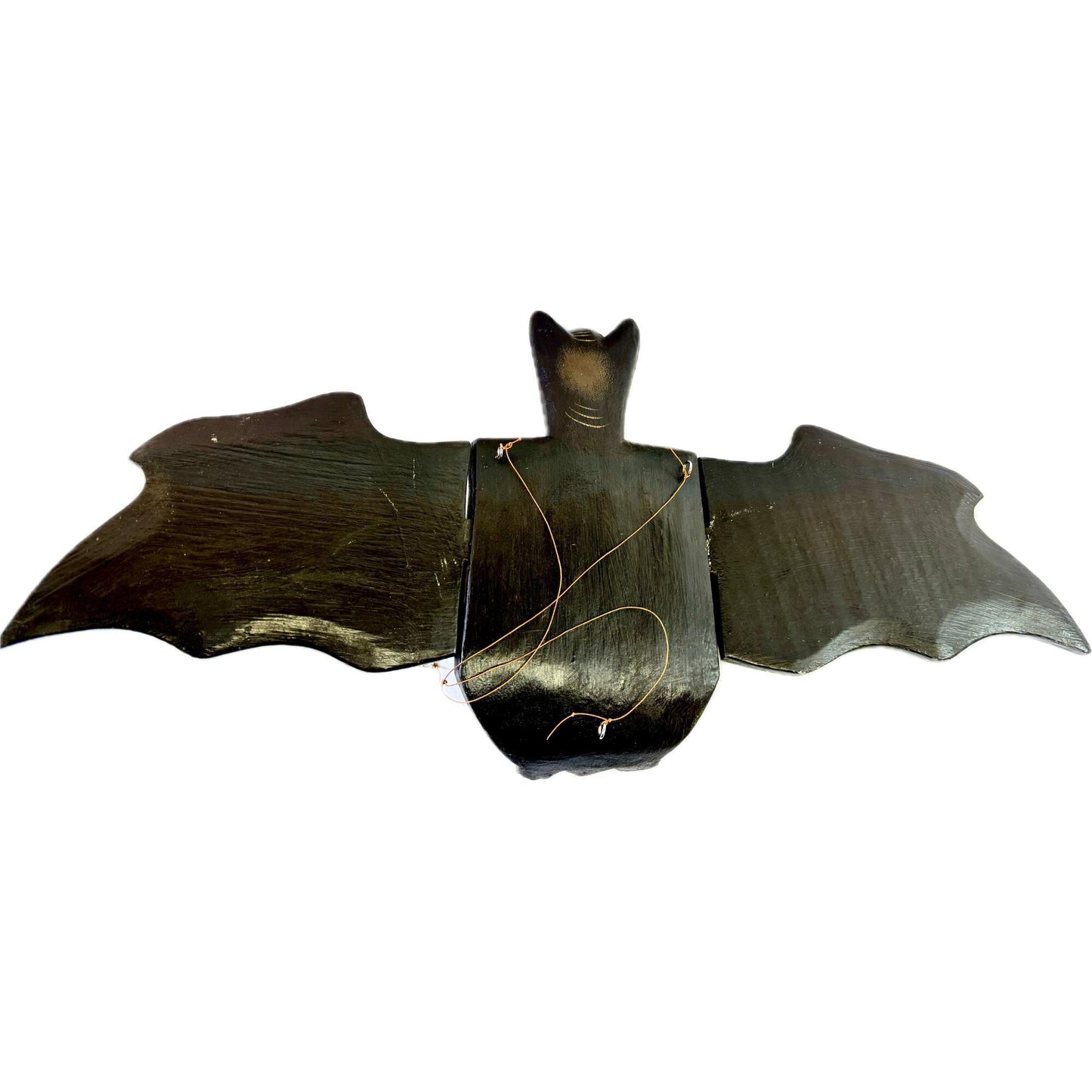 Flying Black Bat Mobile Balinese Spirit Chaser Demon chaser hand carved wood Bali Art 20 inch