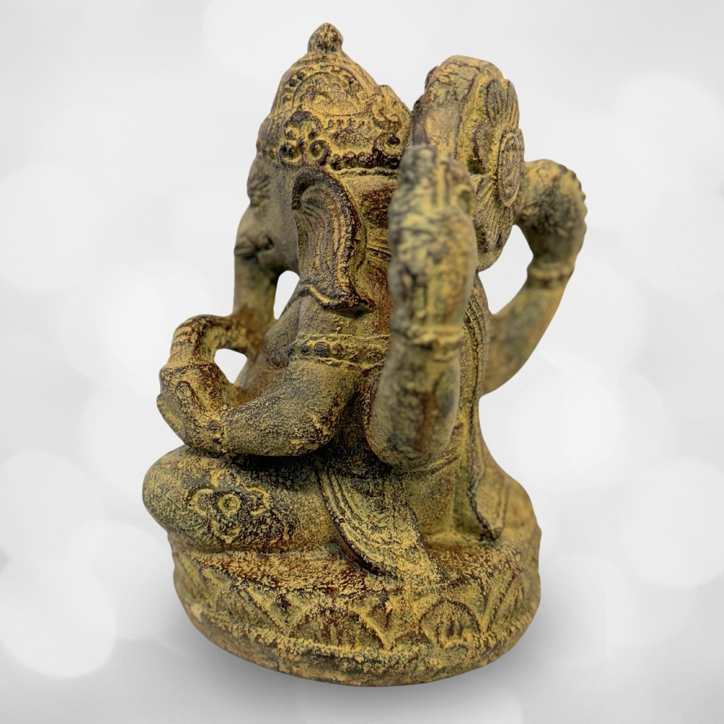 Ganapati Ganesha Statue Garden statuary Remover Obstacles Handmade Cast Lava stone sculpture Bali art Eclectic Decor - Acadia World Traders