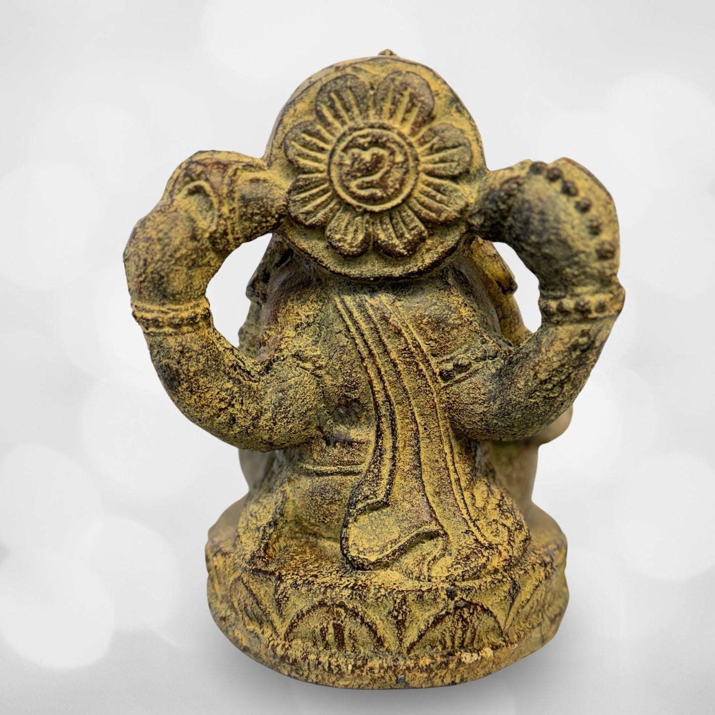 Ganapati Ganesha Statue Garden statuary Remover Obstacles Handmade Cast Lava stone sculpture Bali art Eclectic Decor - Acadia World Traders