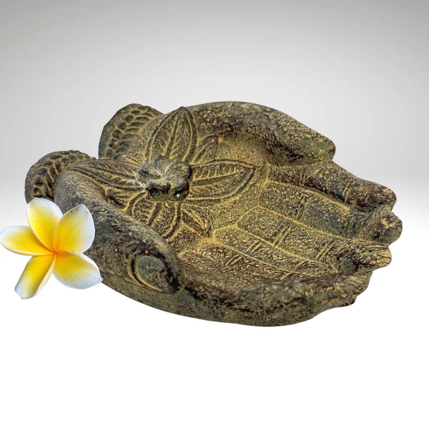 Buddha Blessing Mudra Hand Incense Burner Offering Bowl Ash Catcher Balinese cast Lava stone Boho Eclectic art Handmade Hamsa Fatima hand - Acadia World Traders