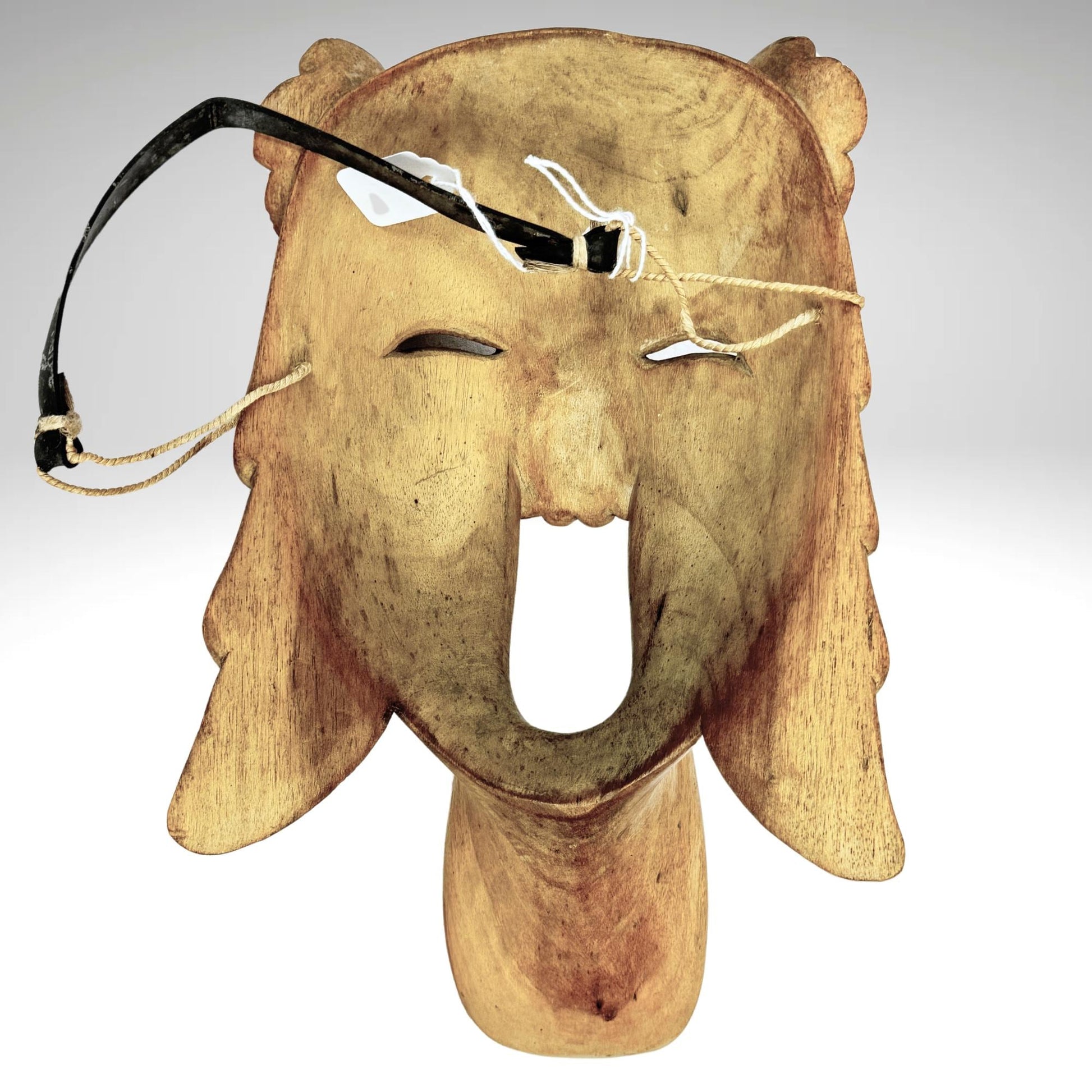 Balinese Bondres Mask Demon Goddess Bali Folk Art Wall Decor Hand carved wood Carving - Acadia World Traders