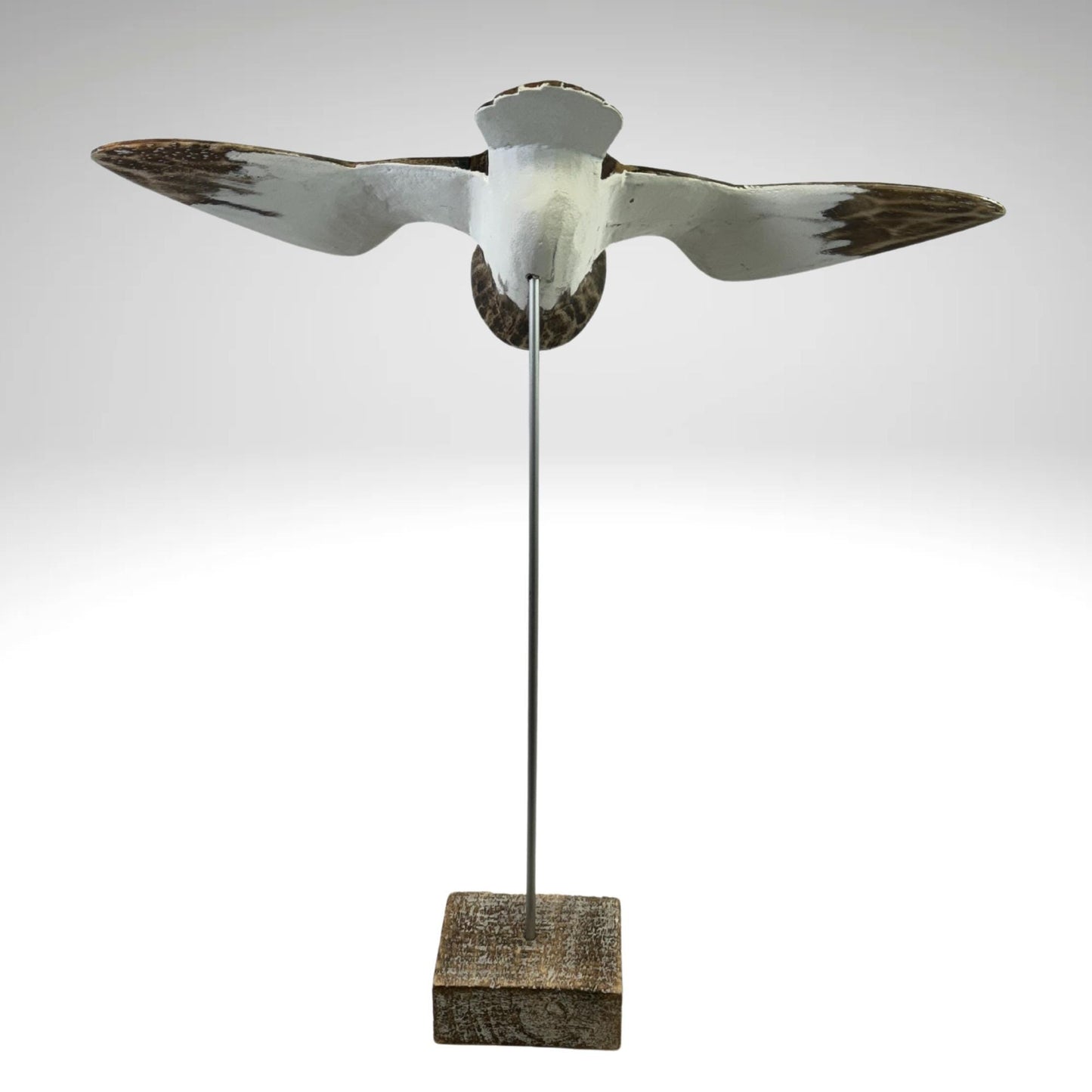 Swooping Barn Owl Bird Sculpture Hand carved Painted Bird Wood Statue wildlife bird carving Hand Carved, Hand Painted Wooden Bird Sculpture