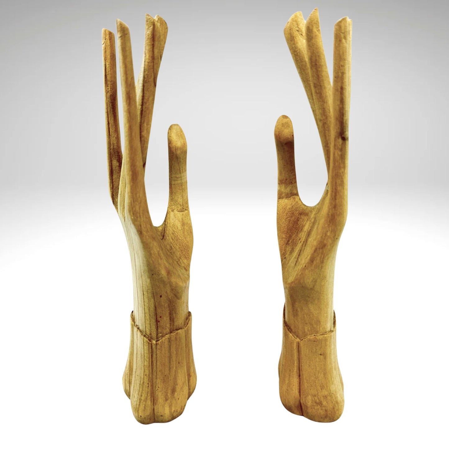 Balinese Buddha Mudra Namaste Blessing Hands Statue Wood Carving Sculpture Jewelry holder Display hand carved Balinese art