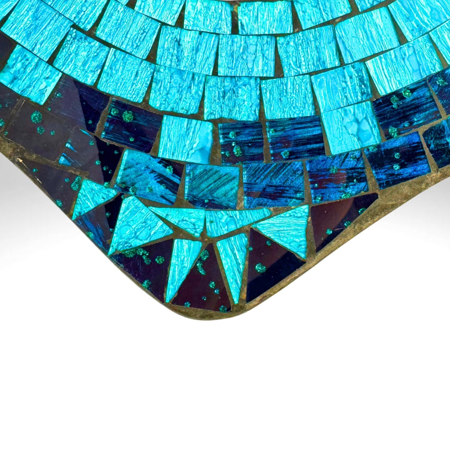 Sea Turtle Marine turtles Wall Mirror Mosaic Wall Art Plaque Panel Hand Painted Glass Bali Handicraft Nautical Beach Decor - Acadia World Traders