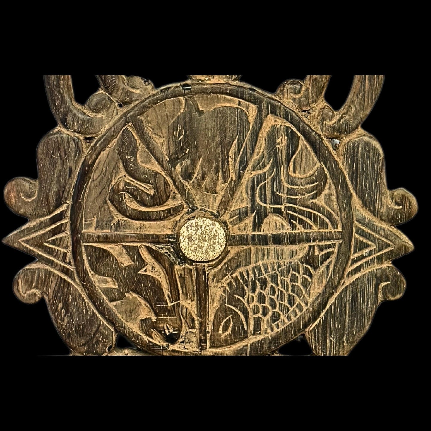 antique Dayak Bahau effigy planting calendar Hand Carved iron wood figure Pacific Islands Indonesian Oceania culture - Acadia World Traders