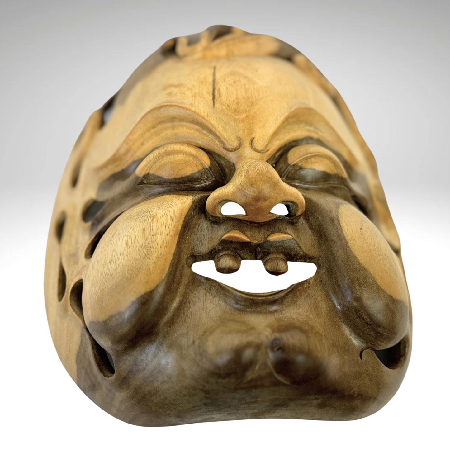 Balinese Mask Demon Baby Demented Face Terrifying Hand Carved Wood Carving Bali folk art wall decor - Acadia World Traders