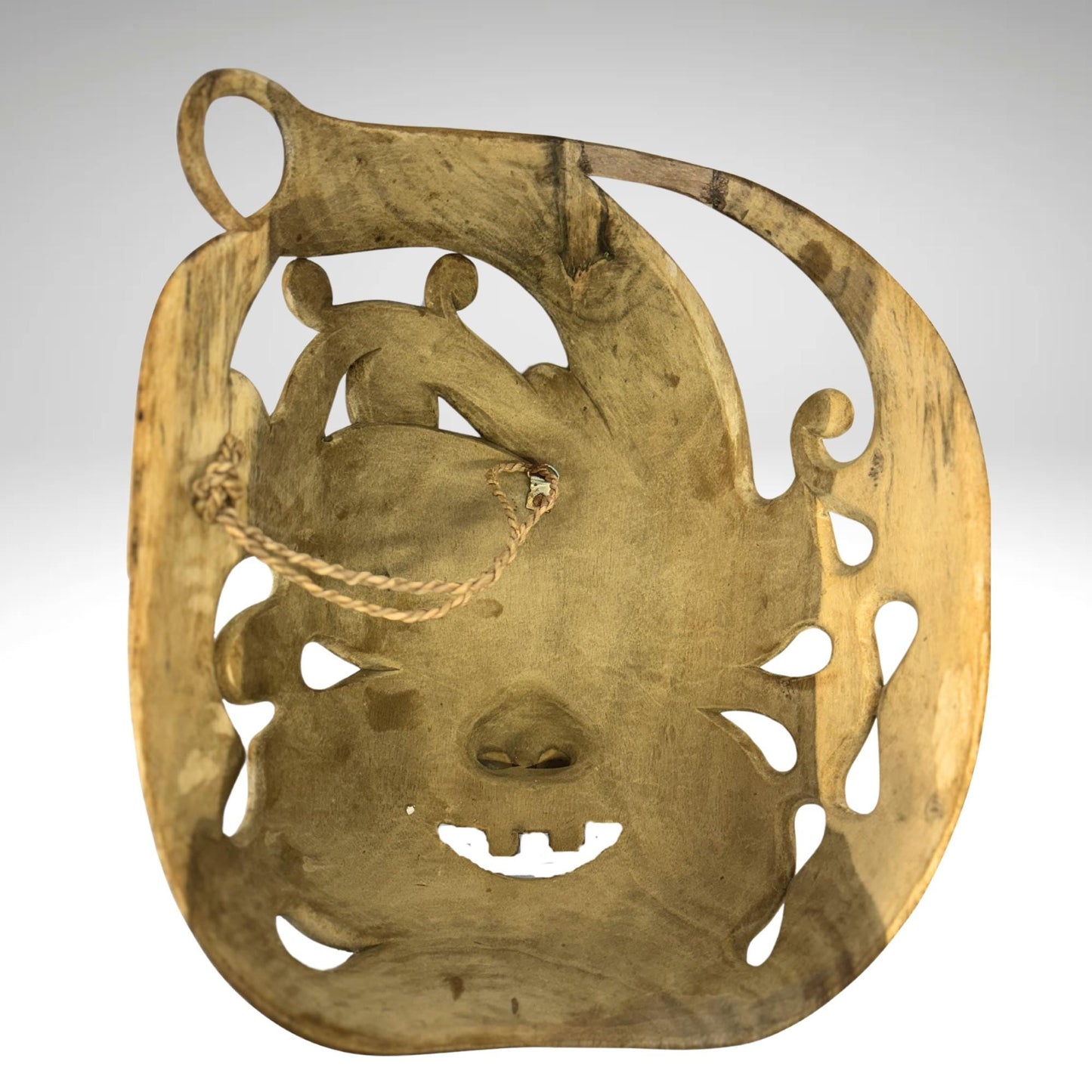 Balinese Mask Demon Baby Demented Face Terrifying Hand Carved Wood Carving Bali folk art wall decor - Acadia World Traders