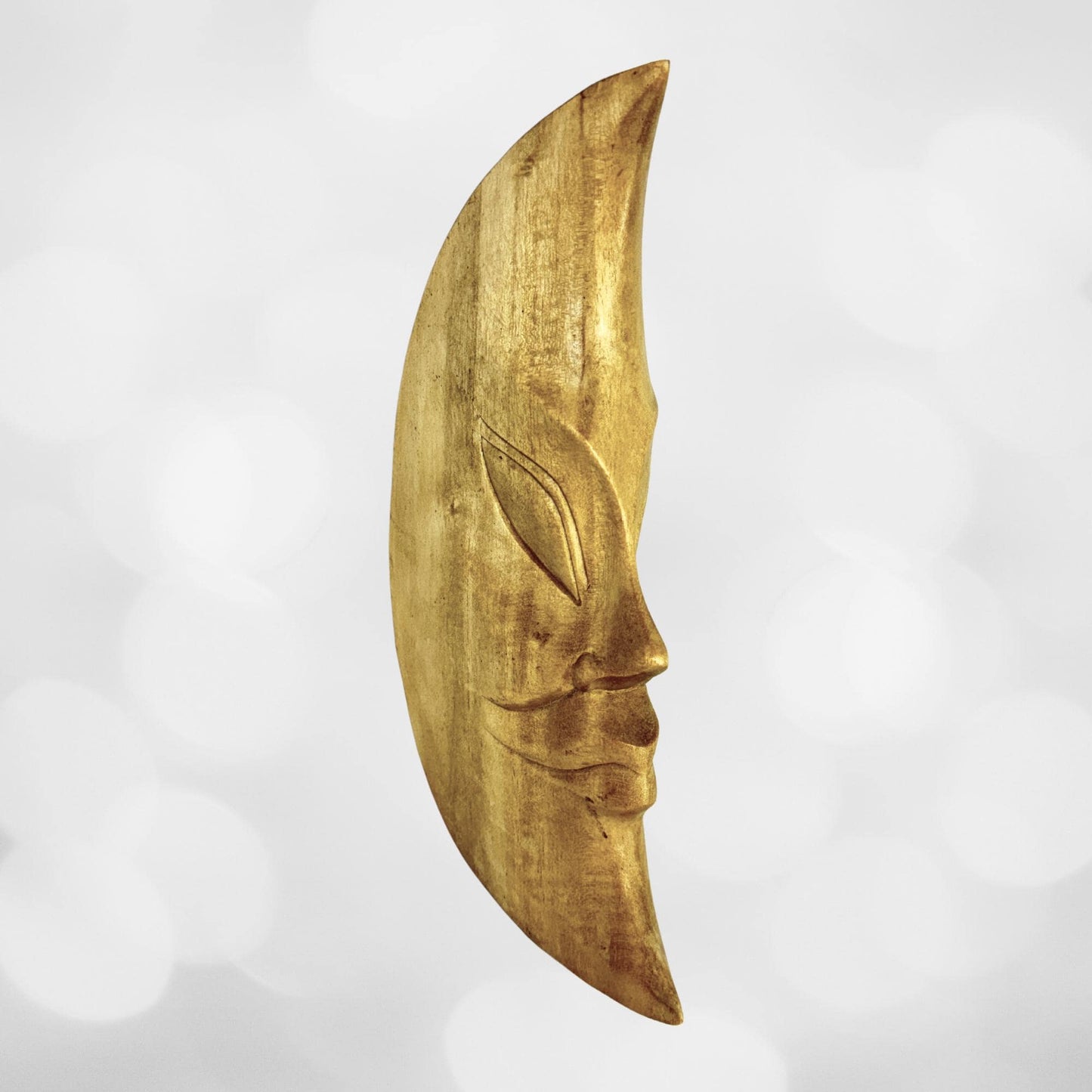 Chandra Man in the Moon Mask Wall Sculpture hand carved wood Bali Art - Acadia World Traders