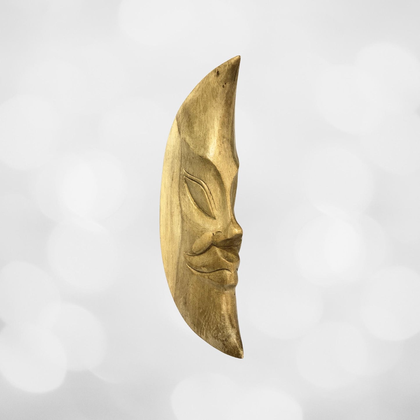 Chandra Man in the Moon Mask Wall Sculpture hand carved wood Bali Art - Acadia World Traders