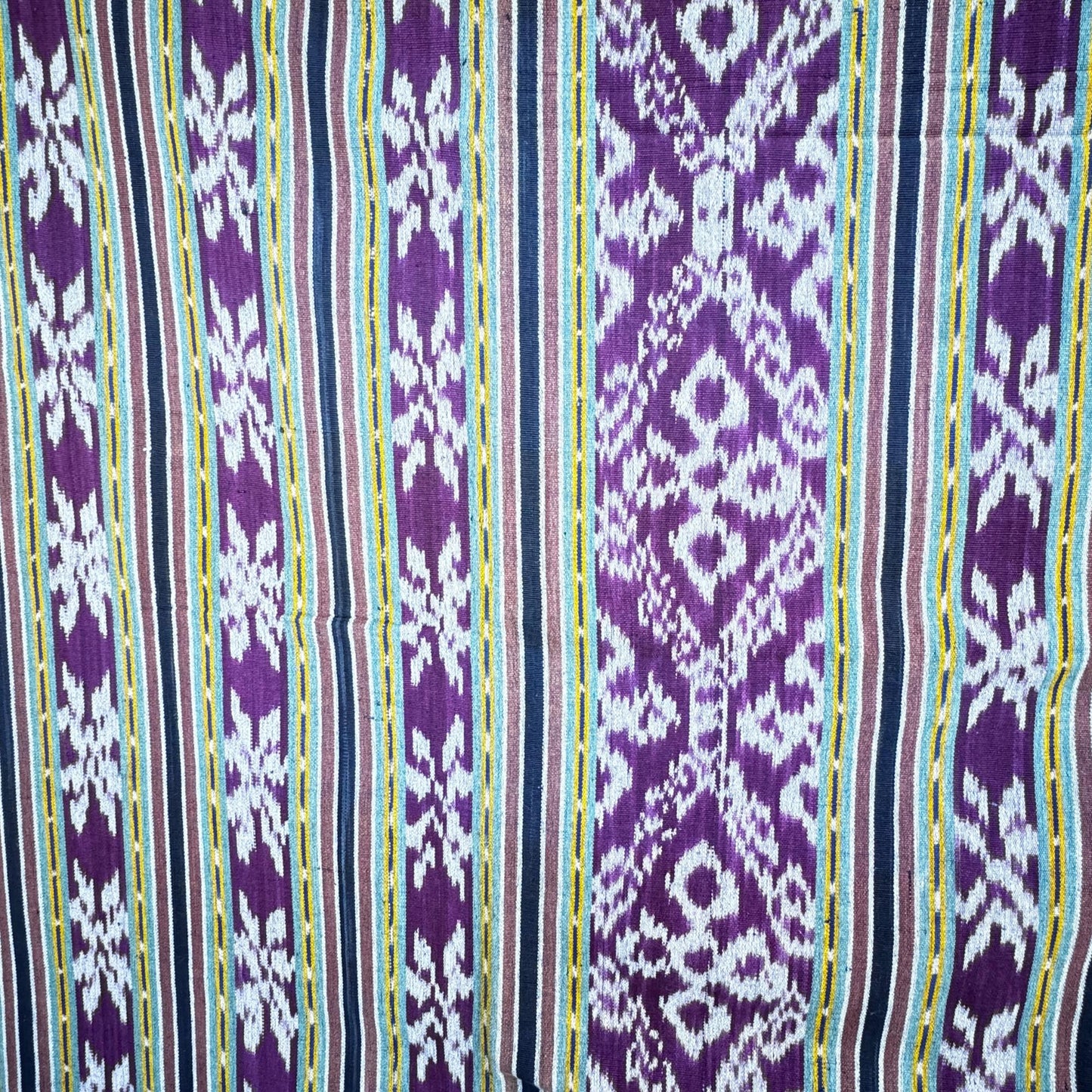 Indonesian Ikat handwoven cotton Tapestry Wall hanging Blanket Handmade hand loomed textile Purple