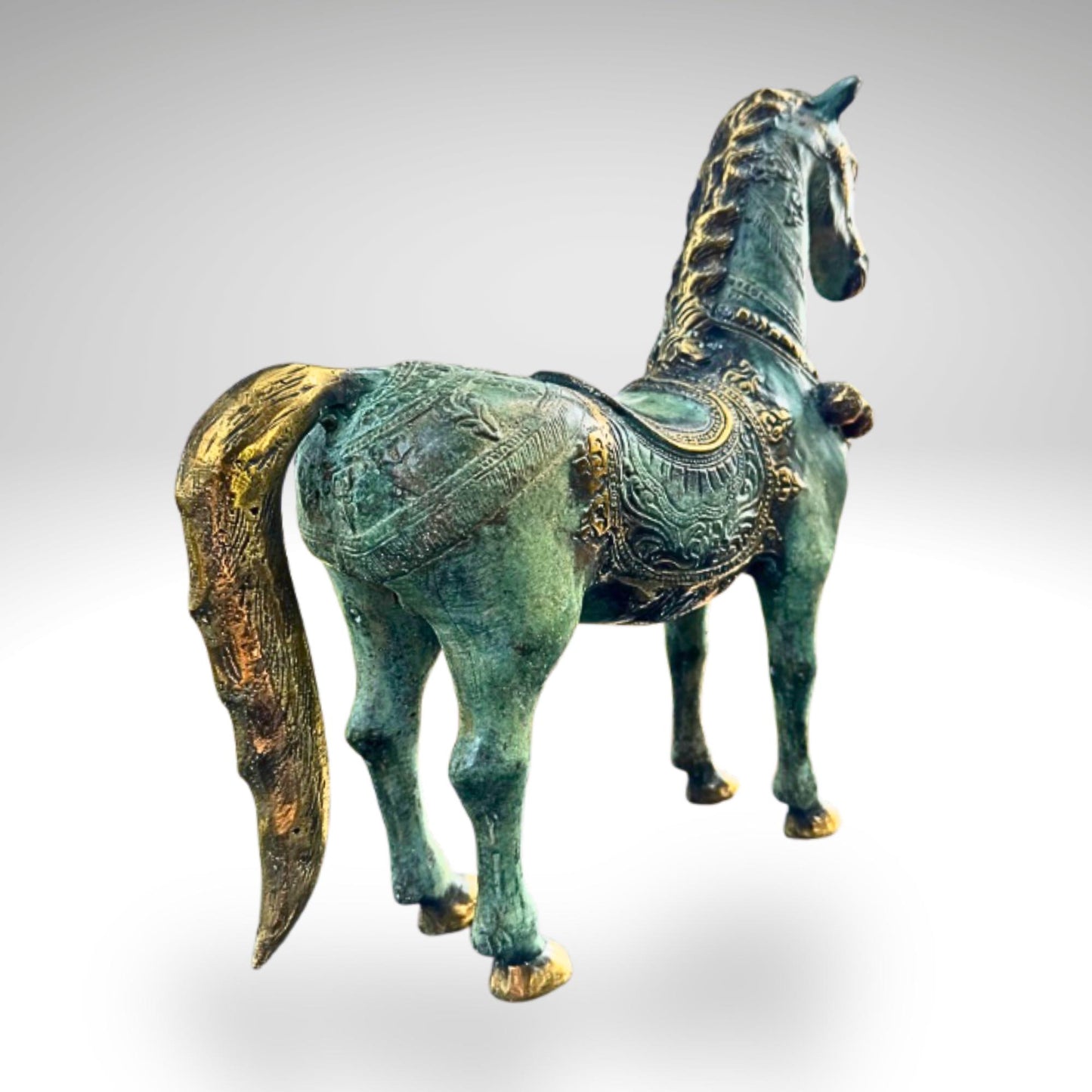 Horse Bronze Sculpture Statue Animal Lost Wax Cast Bronze Equestrian Decor