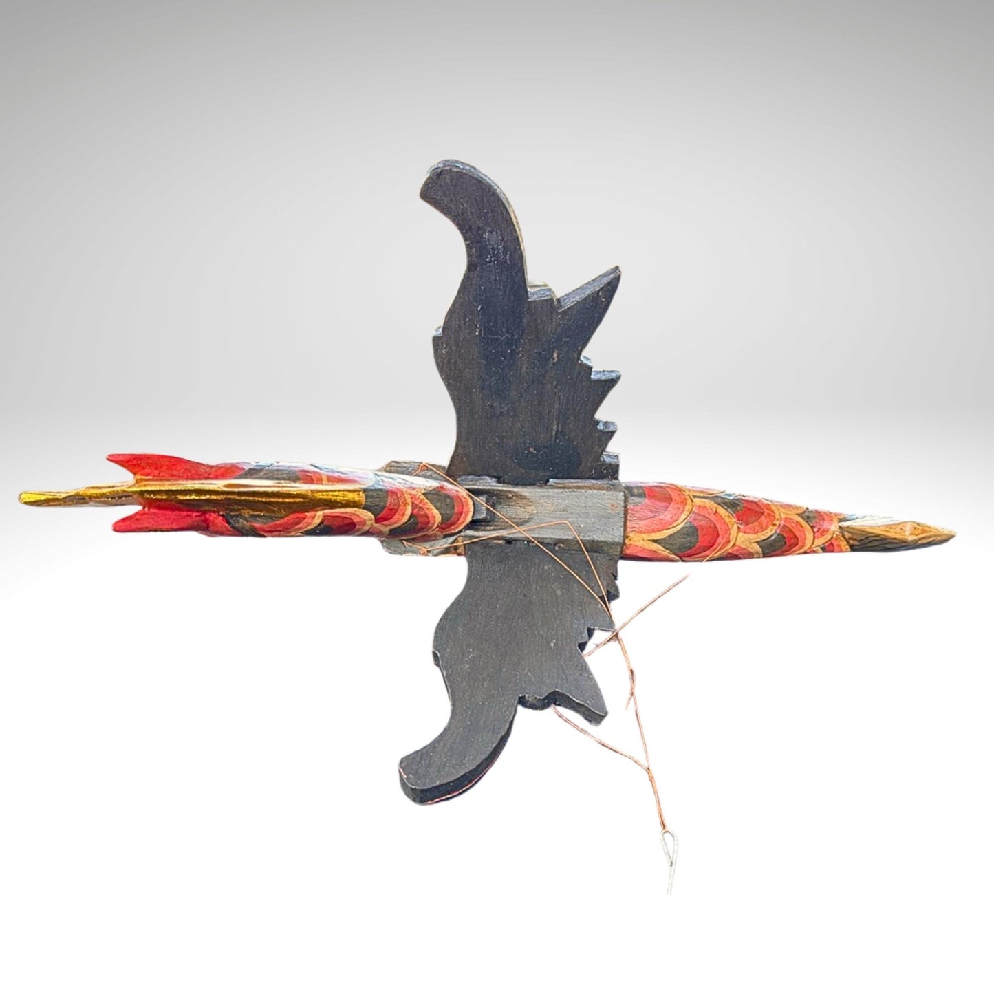 Bali Winged Seahorse Spiritchaser Mobile,Hand Carved Wooden Indonesian Folk Art