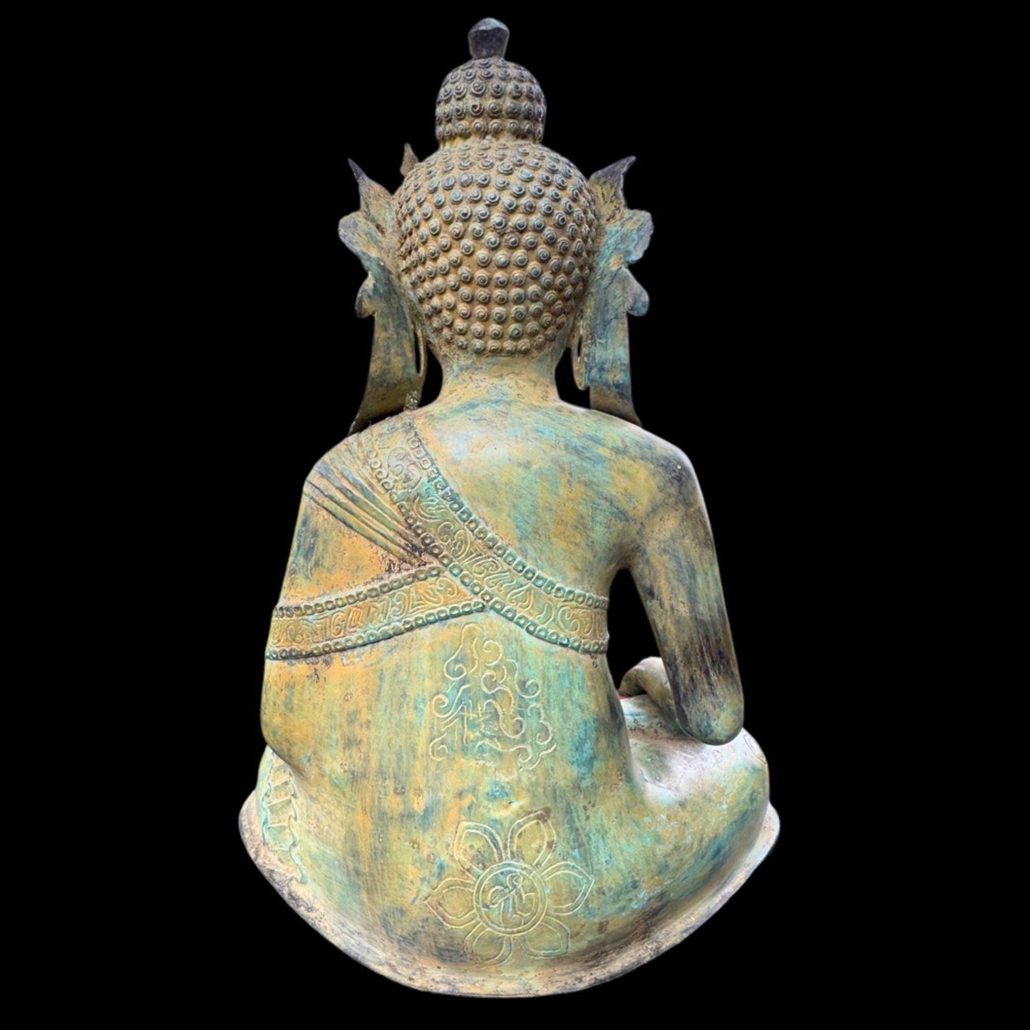 Bronze Medicine Buddha Bhaisajyaguru Statue Handmade Lost Wax Cast sculpture Balinese Art