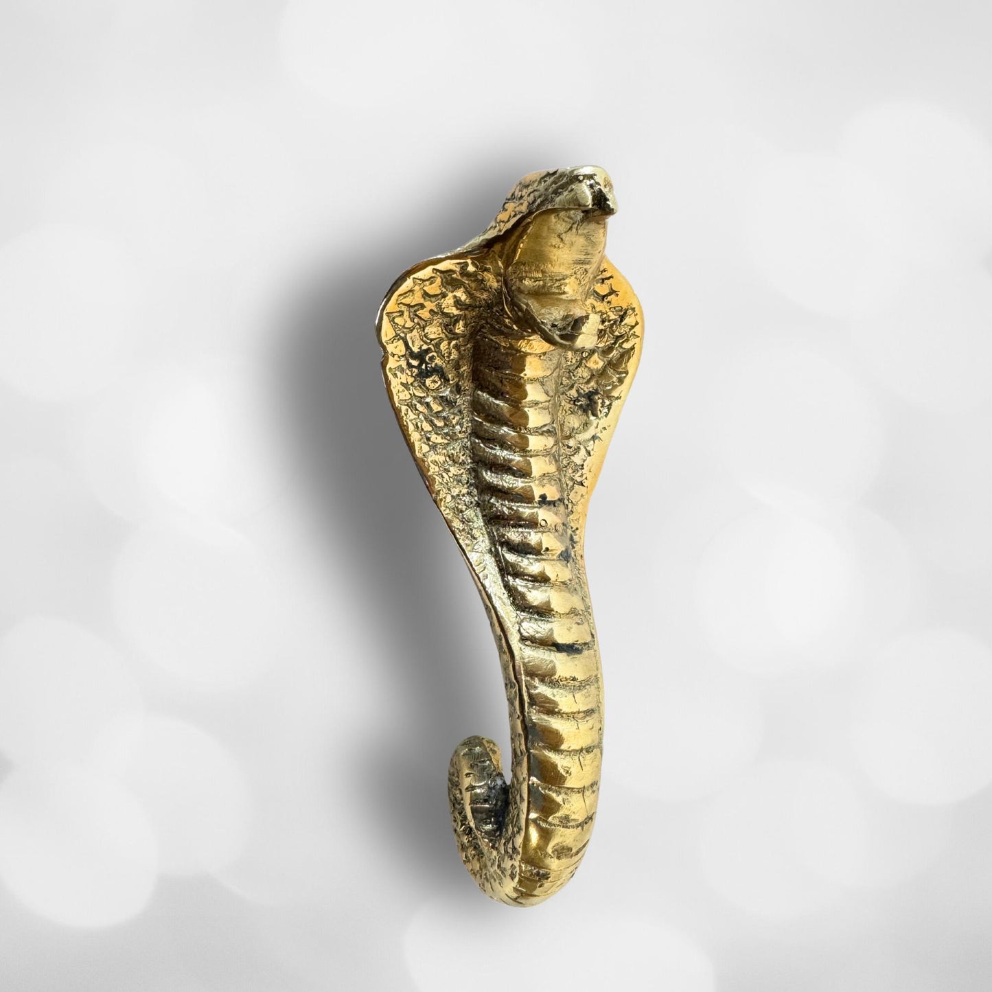Bronze Cobra Knob: Snake Cabinet Pull Solid Metal Handle lost wax cast