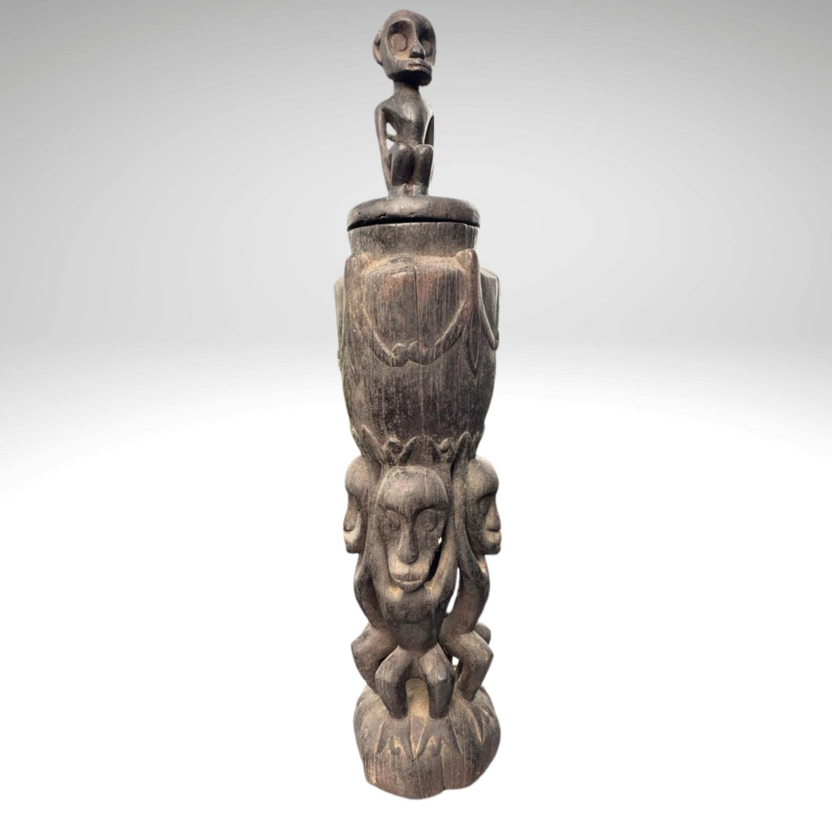 Indonesian Ancestor Carved Wood Fetish Statue, Human Figure, Tribal Art Carving, Timor Indonesia