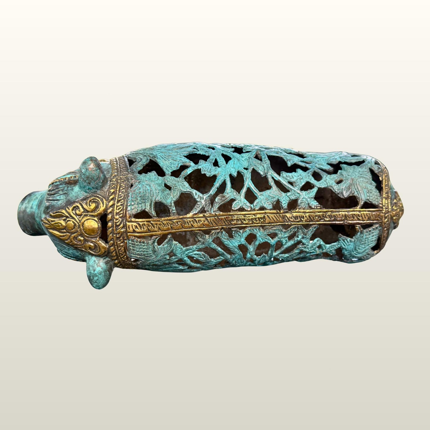 Stylized Bronze Pig Sculpture - Balinese Art lost wax Cast Statue